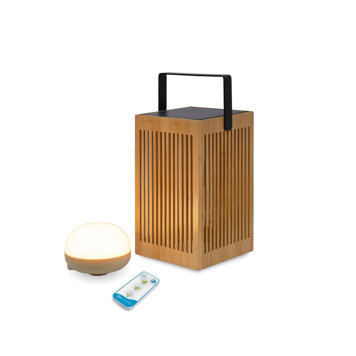 Lampe de table LED bois métal 24 cm IP54 2700K sans fil Outdoor