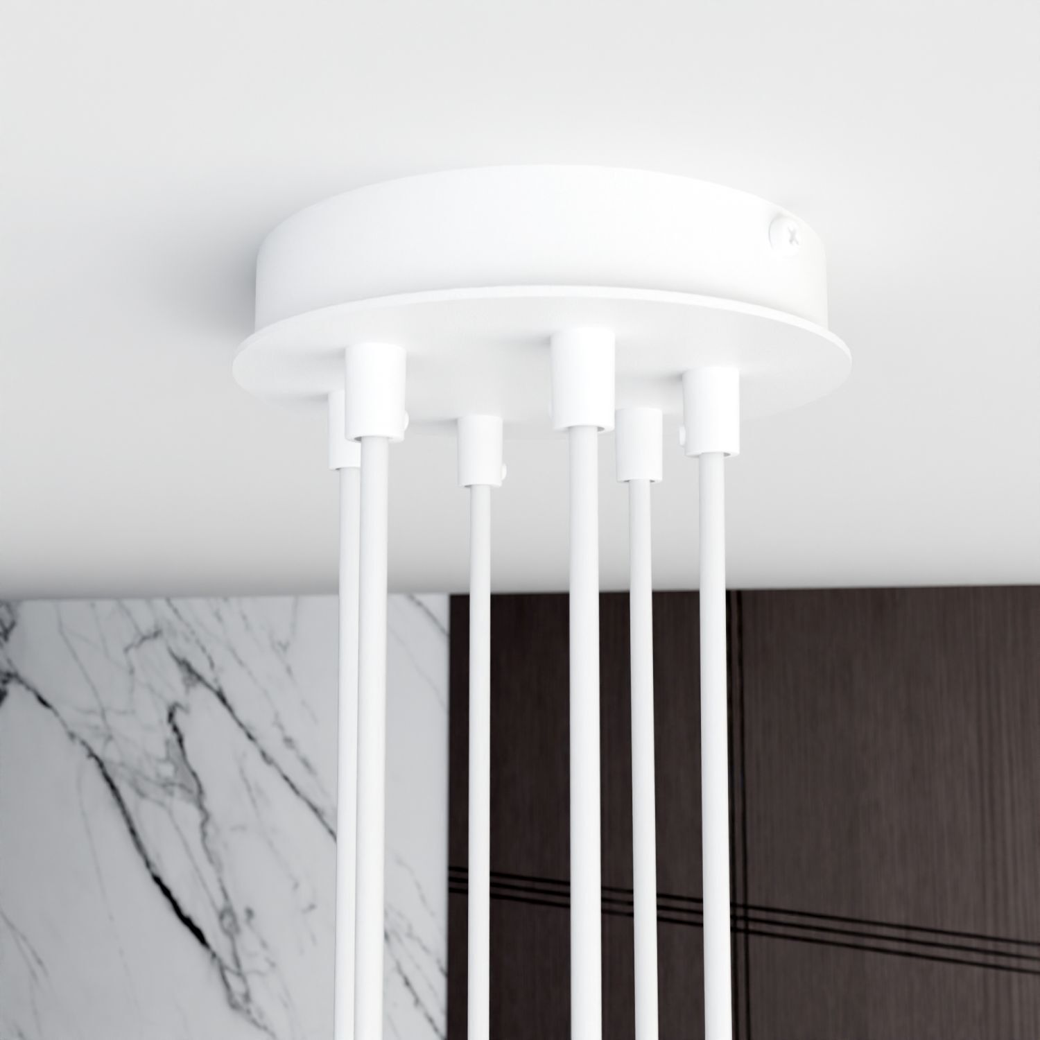 Suspension métal blanc L : 70 cm H : max. 100 cm réglable