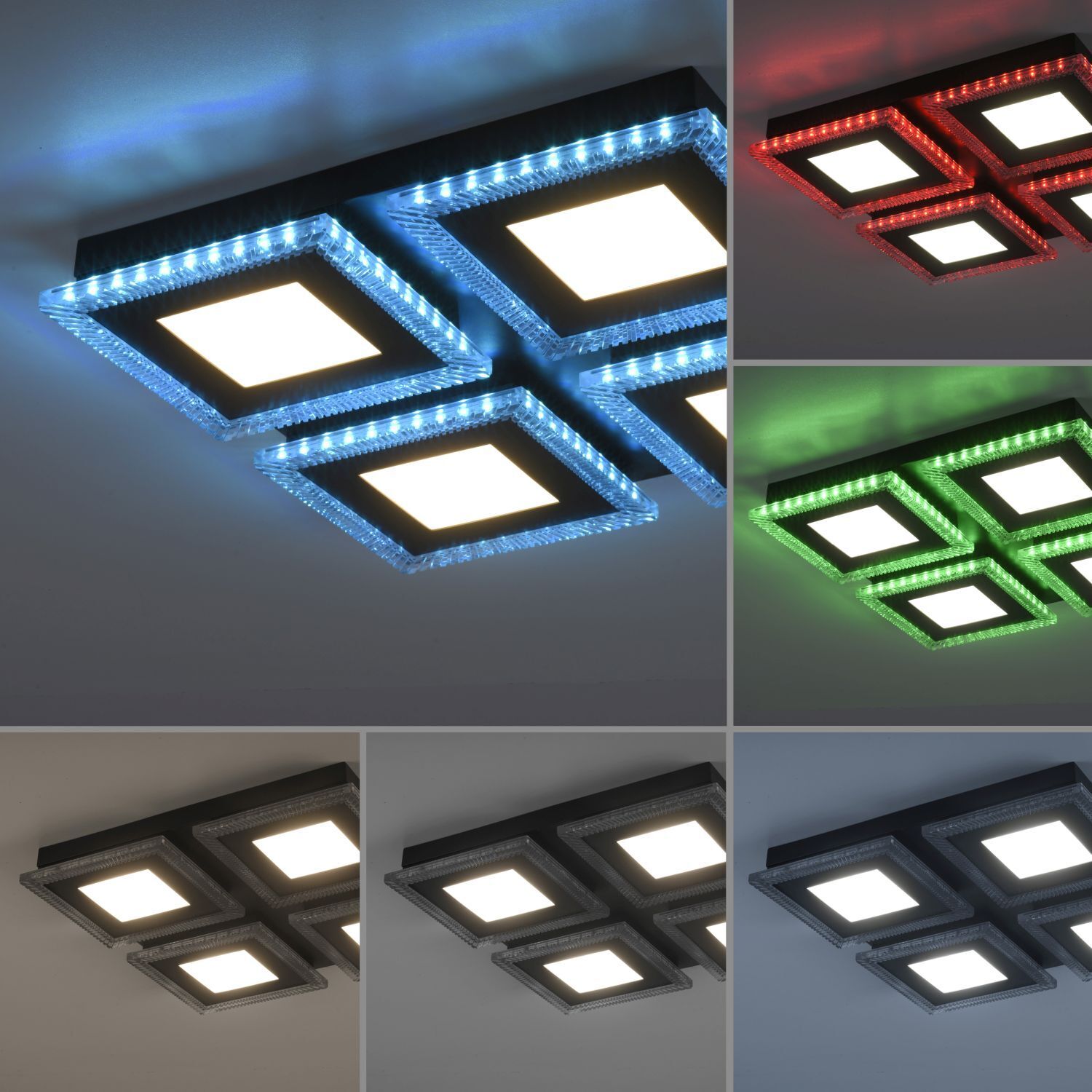 Dimmbare LED Deckenleuchte RBG Licht 17 W Fernbedienung Deckenleuchte