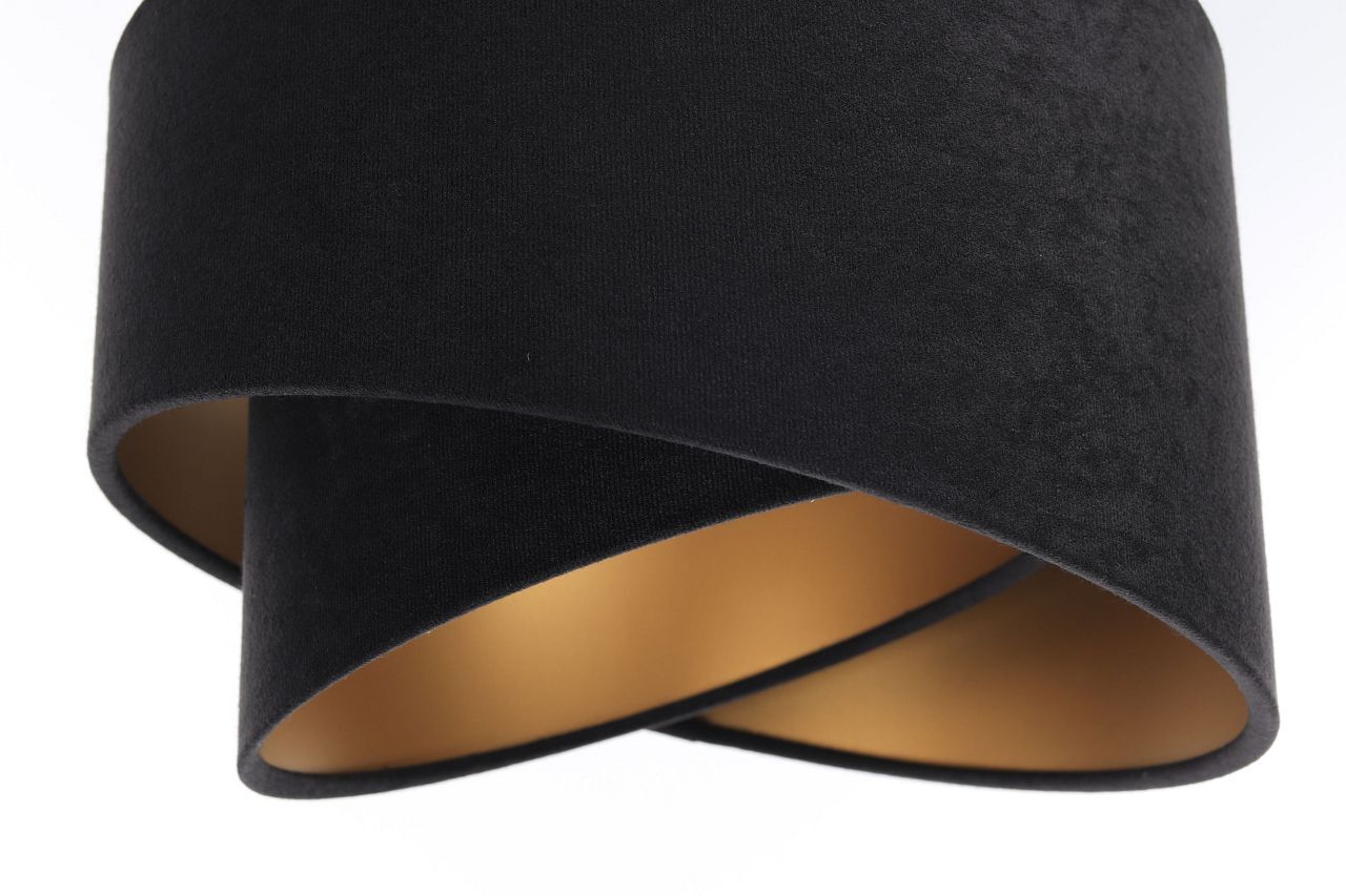 Lampe à suspendre table à manger 3 flammes E27 blanc noir or tissu