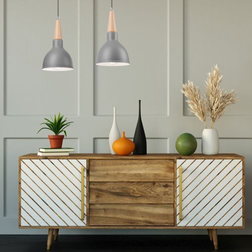 Elégante lampe à suspendre LAILA Gris Scandinave