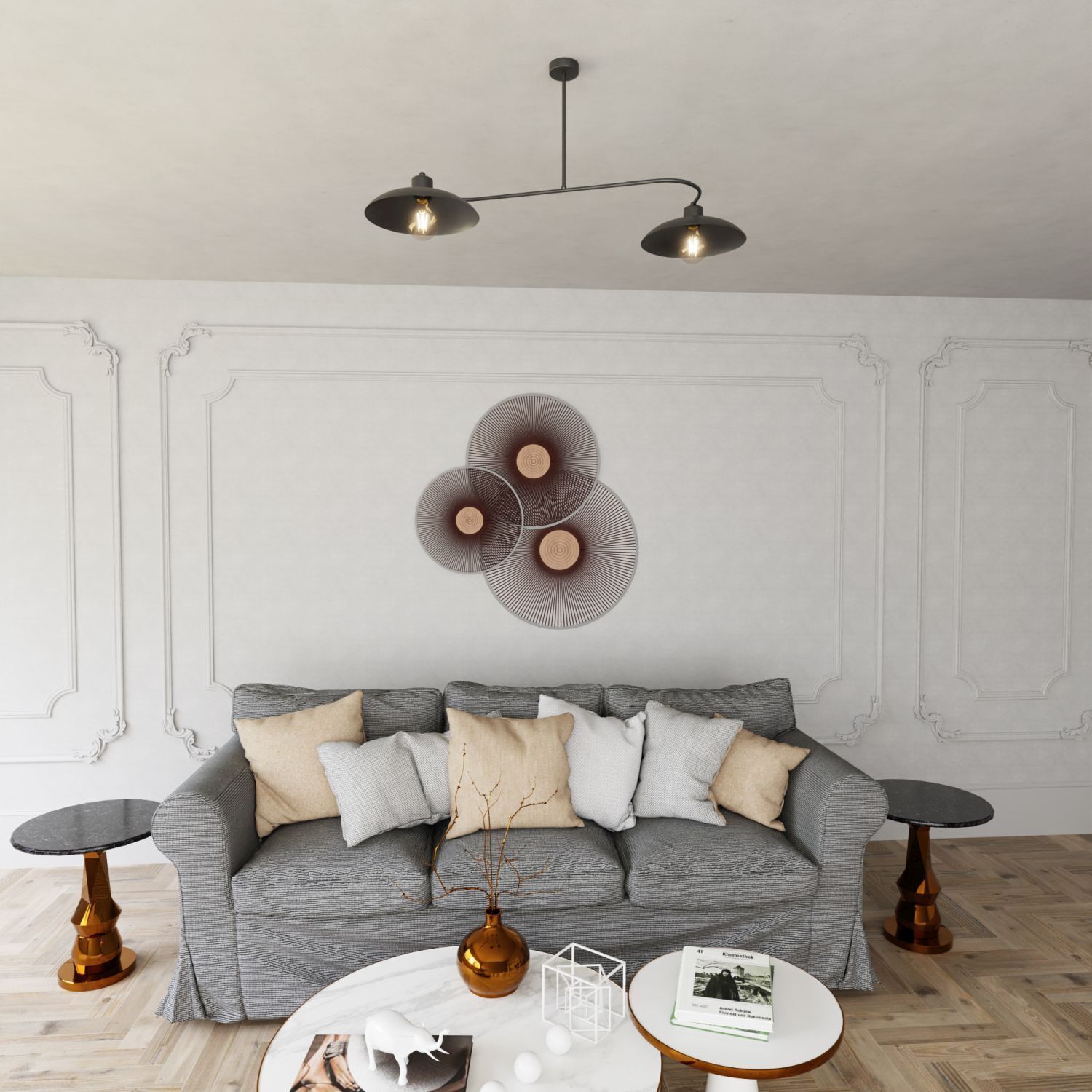 sofa, wohnzimmer, kissen, couchtisch, wanddekoration