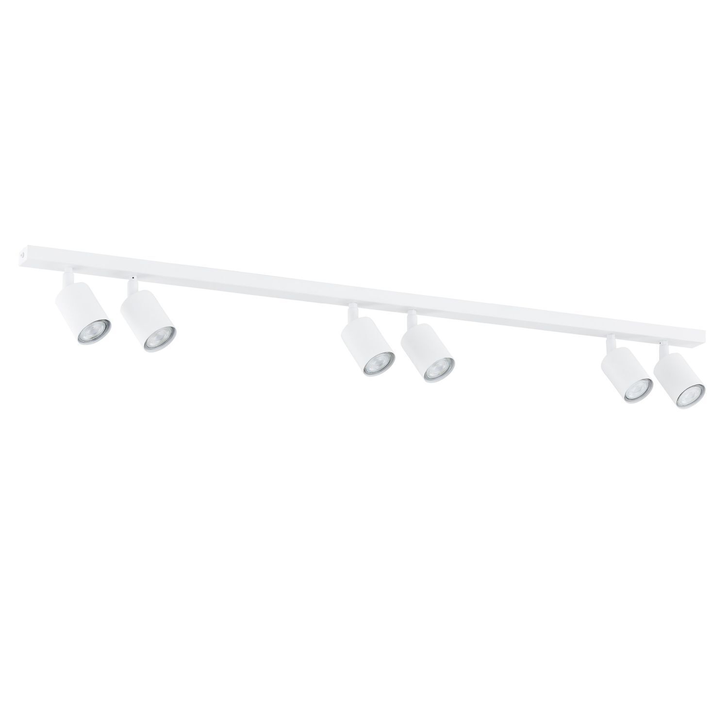 Projecteur de plafond blanc 116 cm de long métal GU10 6-flamme