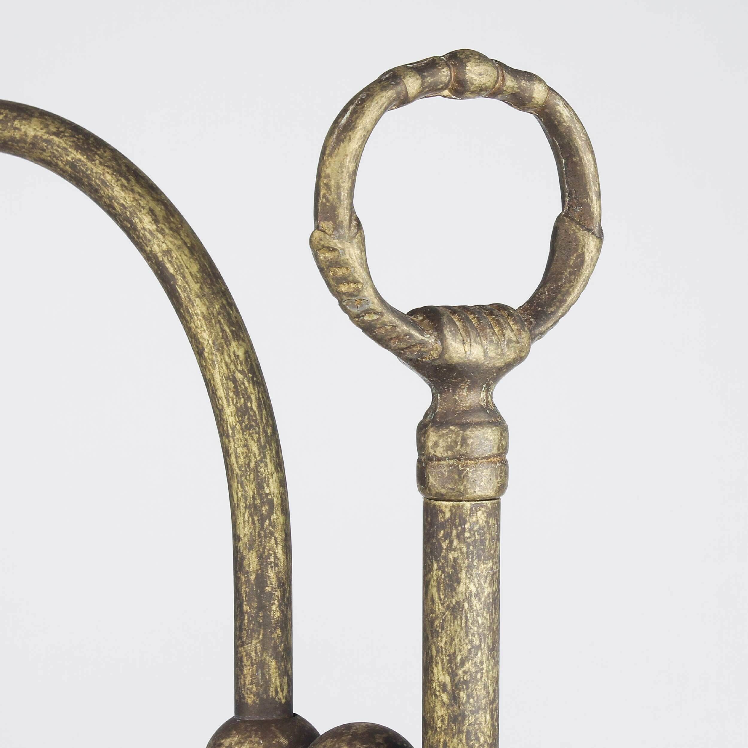 Tischlampe Schreibtisch aus Messing Glas 49 cm E14 in Antik Bronze