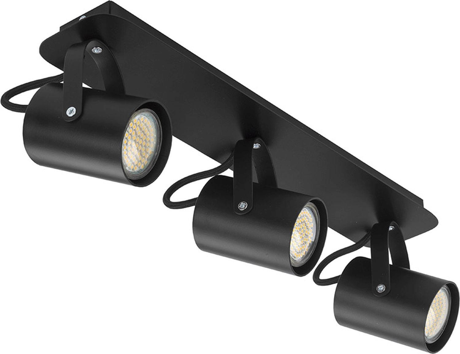 Plafonnier Projecteur noir réglable 3 flmg