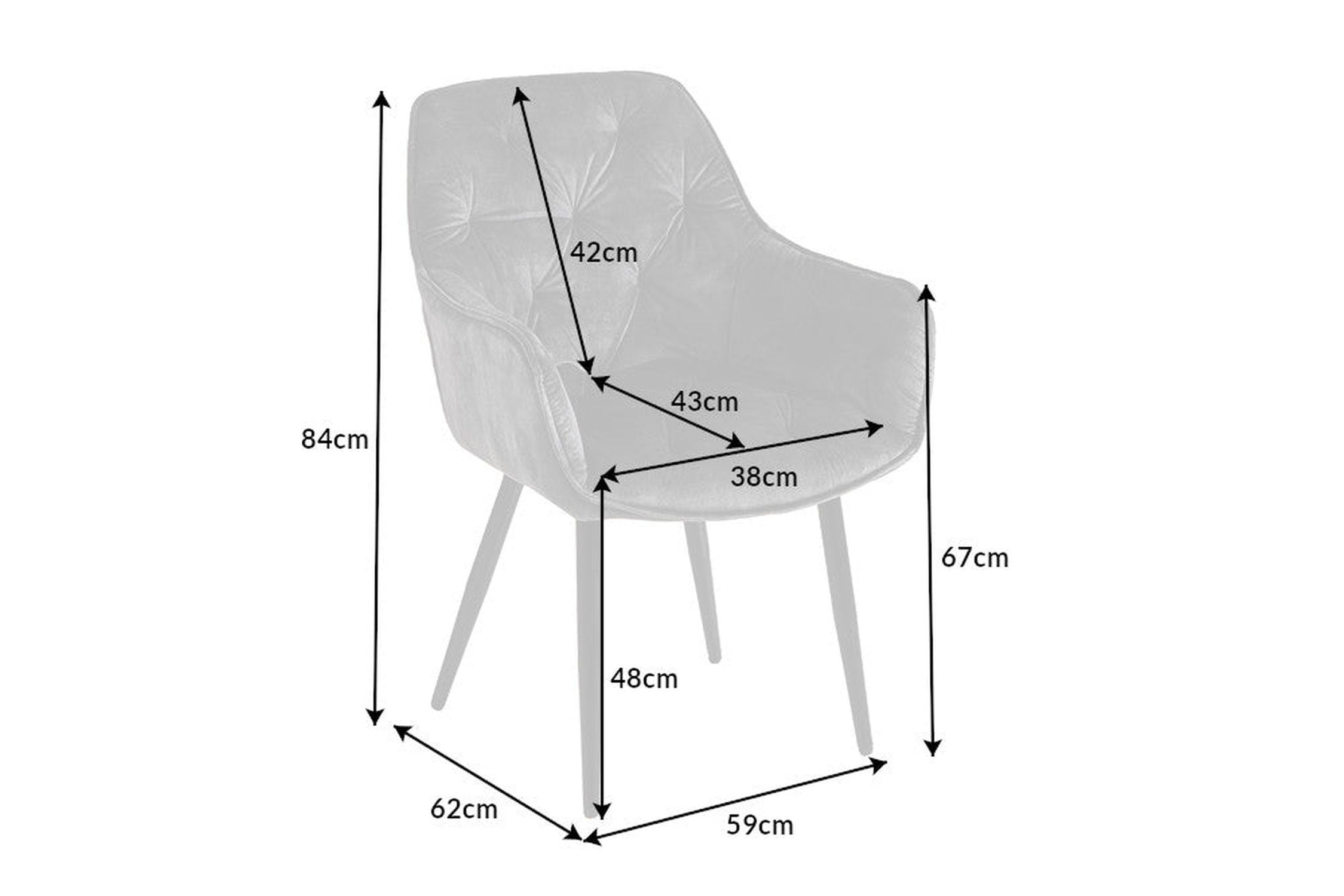 Chaise de salle à manger velours métal vert/gris noir Chesterfield Stuhl, Mobiliar, Diagramm, Handlung