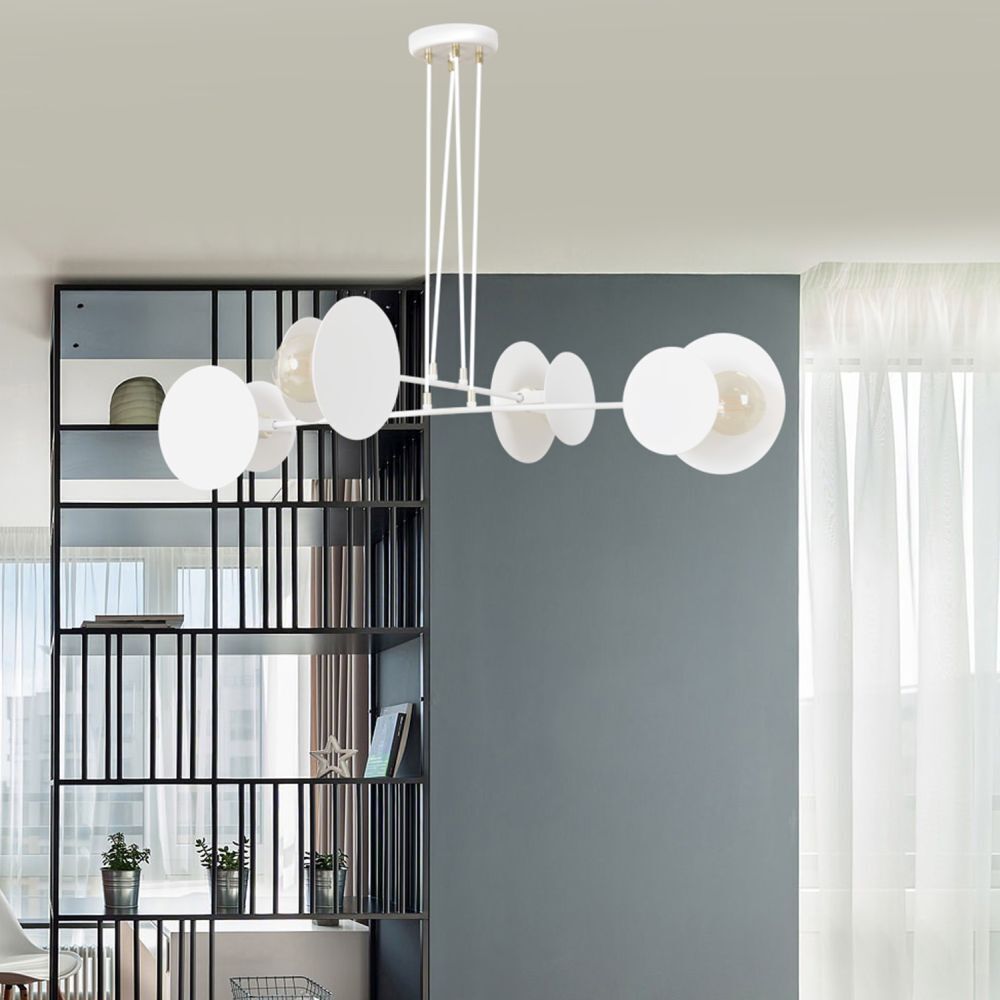 Suspension réglable Blanc Moderne 4x E27 Métal