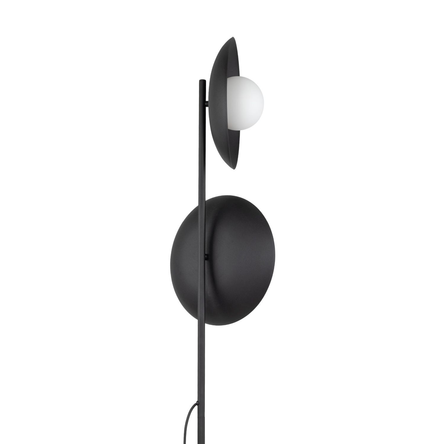 Stehleuchte Schwarz Metall Glas 160 cm G9 blendarm Wandlampe, Standleuchte, Schwarz, Metall, Glaskugel