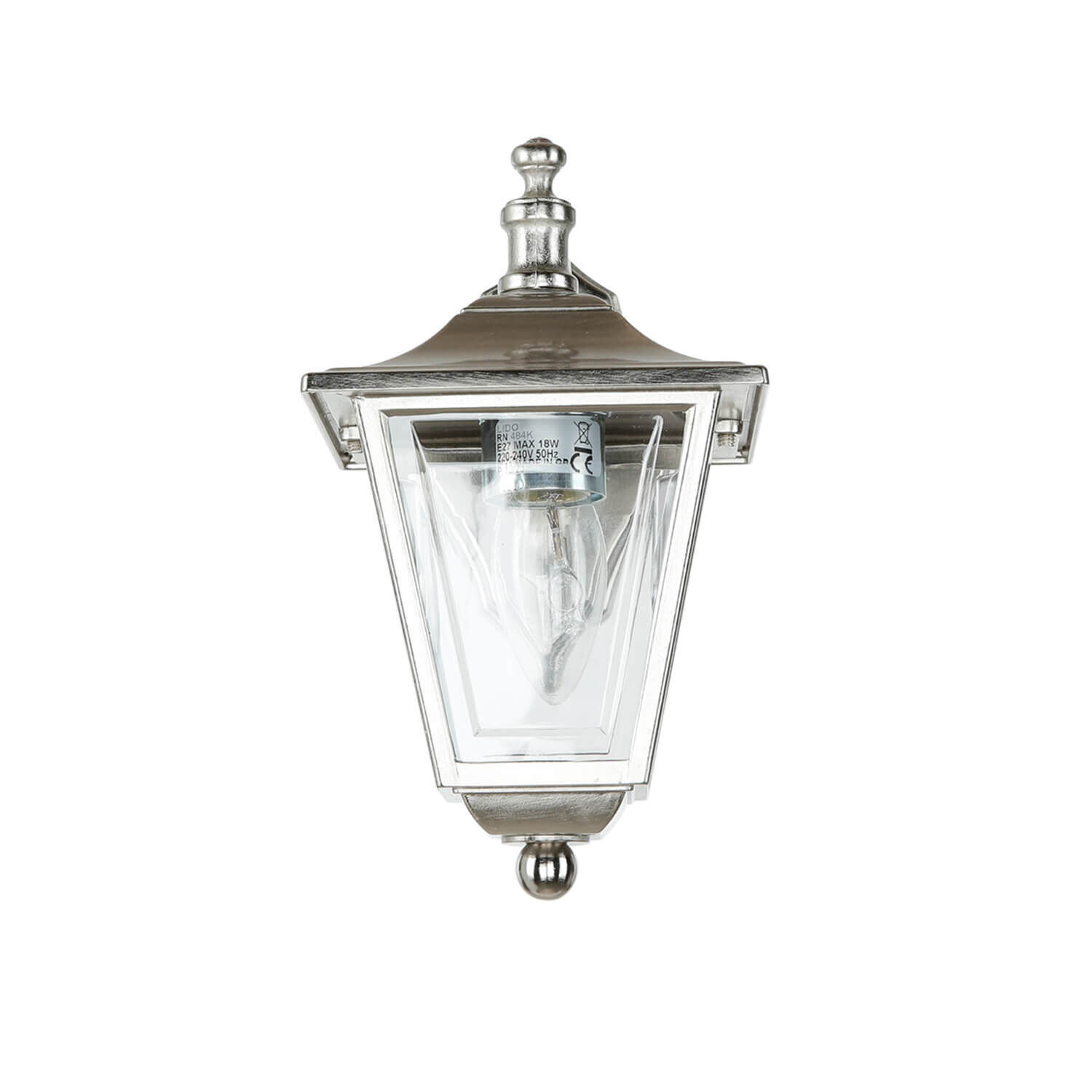 Lampe d'extérieur mur laiton massif en nickel E27