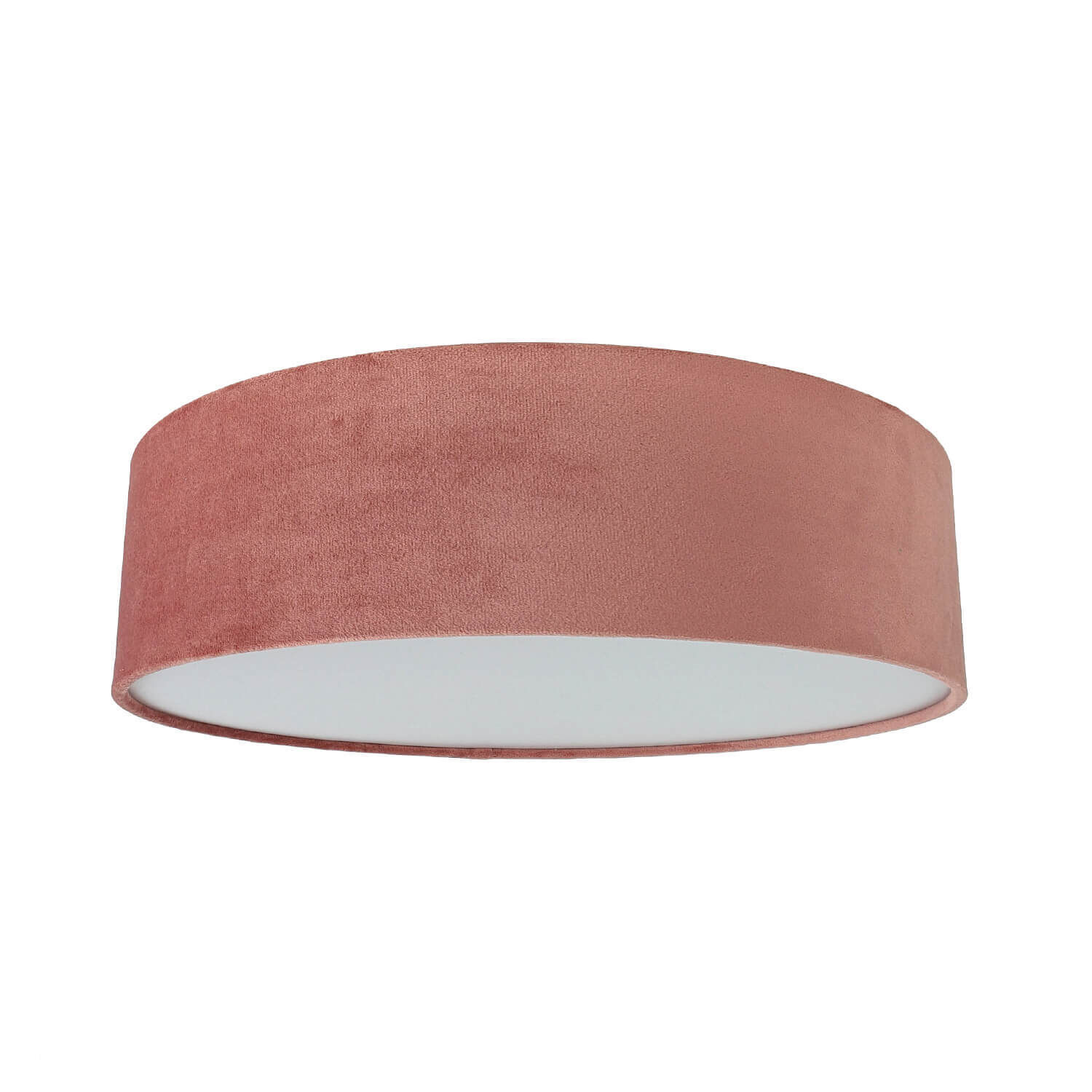 Plafonnier Tissu Velours rond Ø 38 cm H : 10 cm Rose 2x E27 Deckenleuchte
