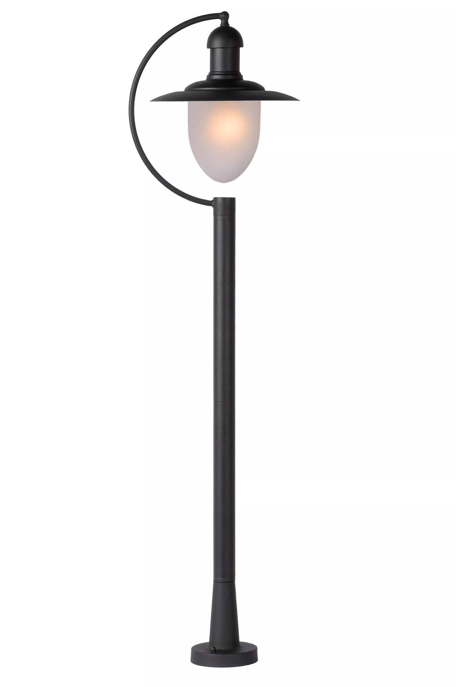 Lampe d'allée IP44 métal verre noir 110 cm jardin