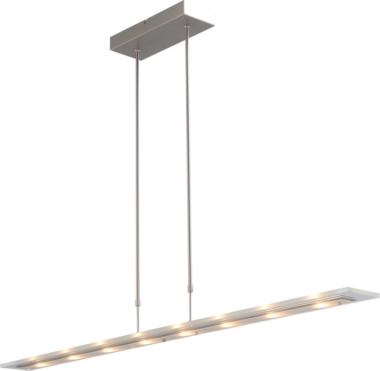 Suspension LED à intensité variable Abat-jour en verre nickel mat