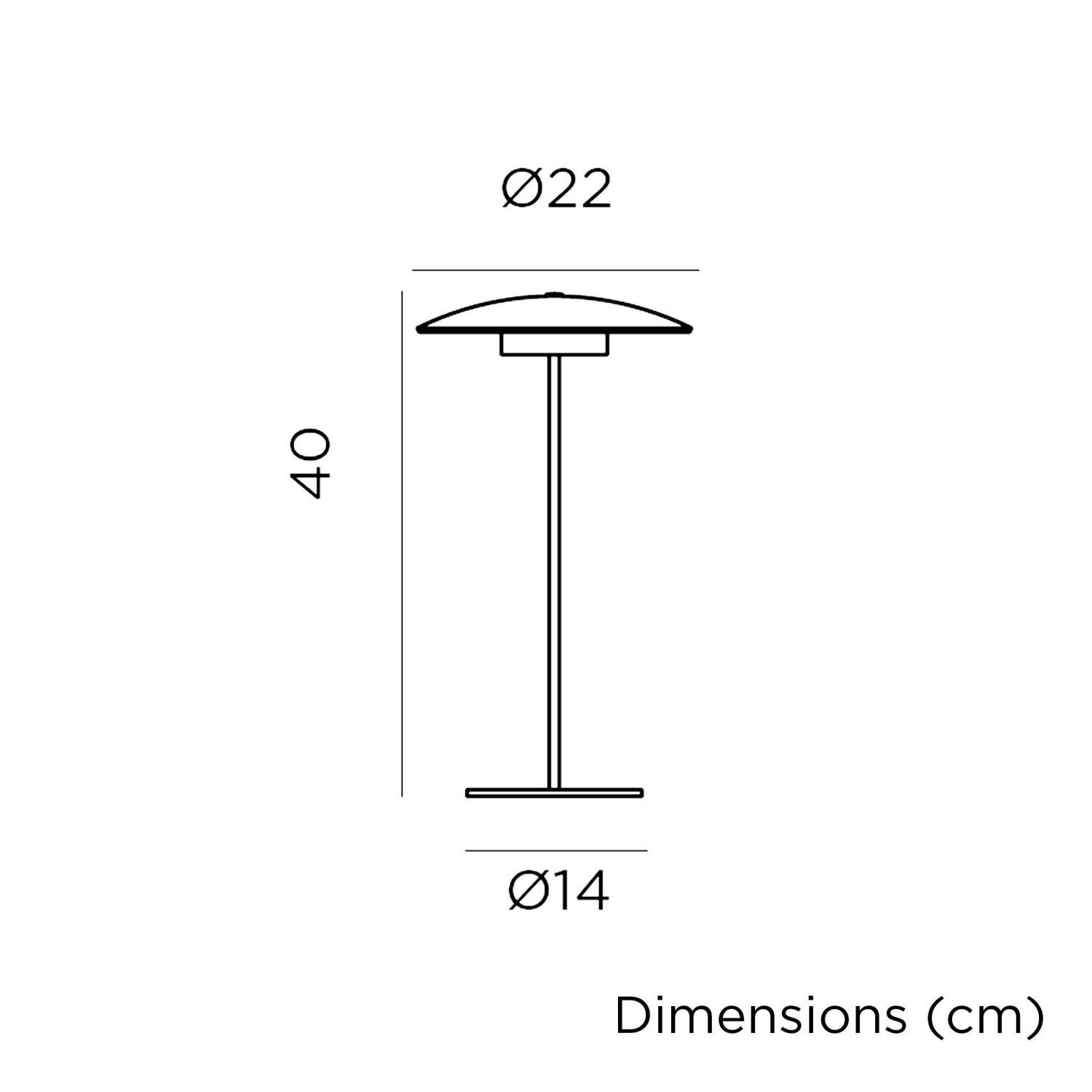 Lampe de table LED sans fil Akku Touch H : 40 cm IP44 Blanc