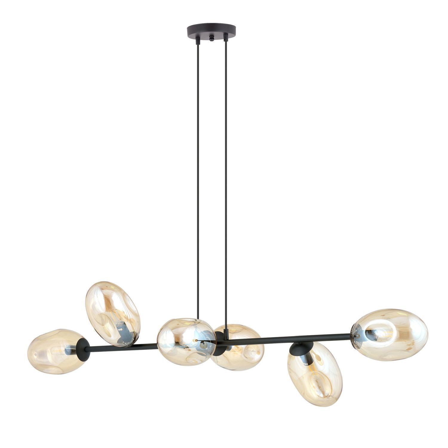 Suspension noir ambre E14 verre métal