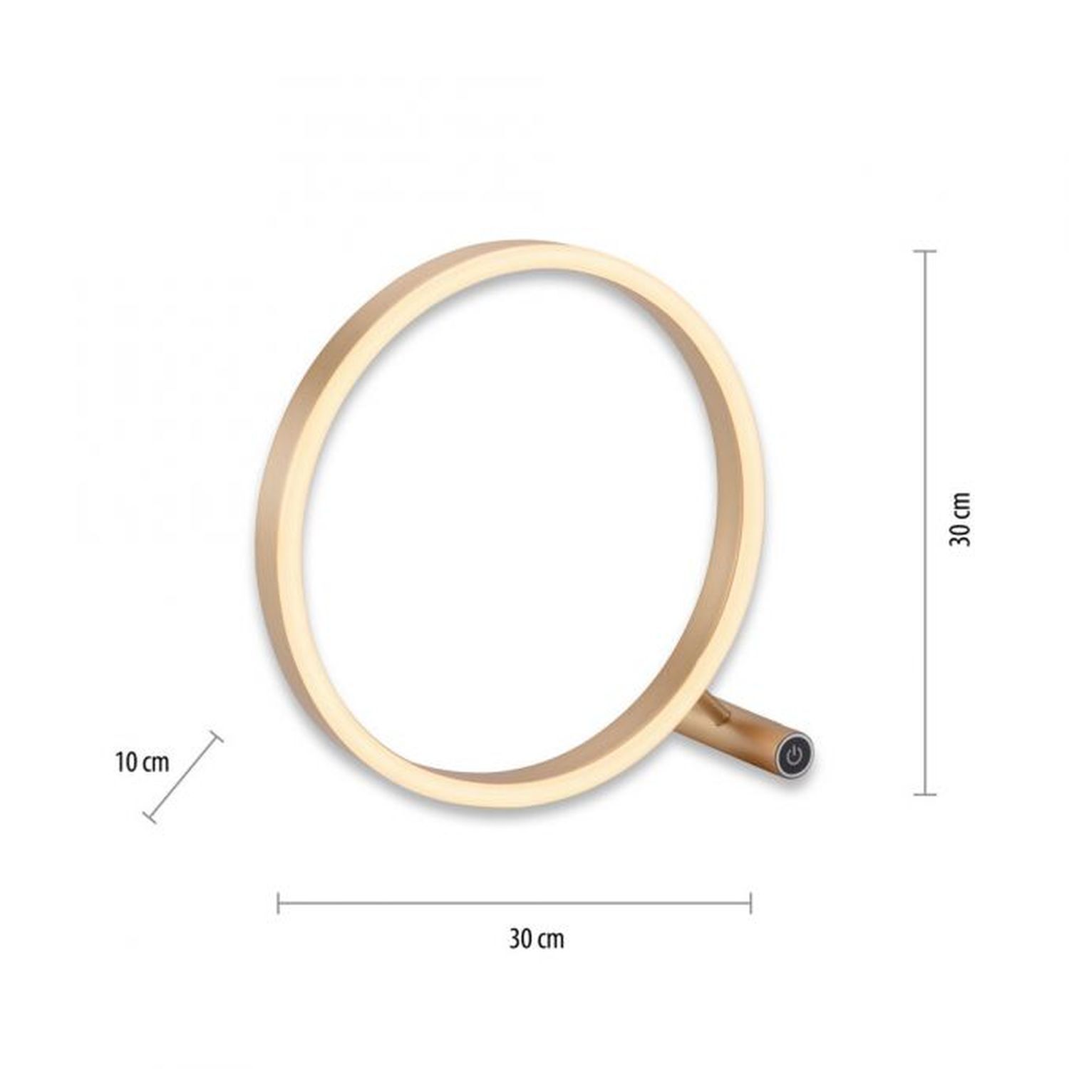 Lampe de table LED à intensité variable Touch 28 cm anneau en laiton Reifen