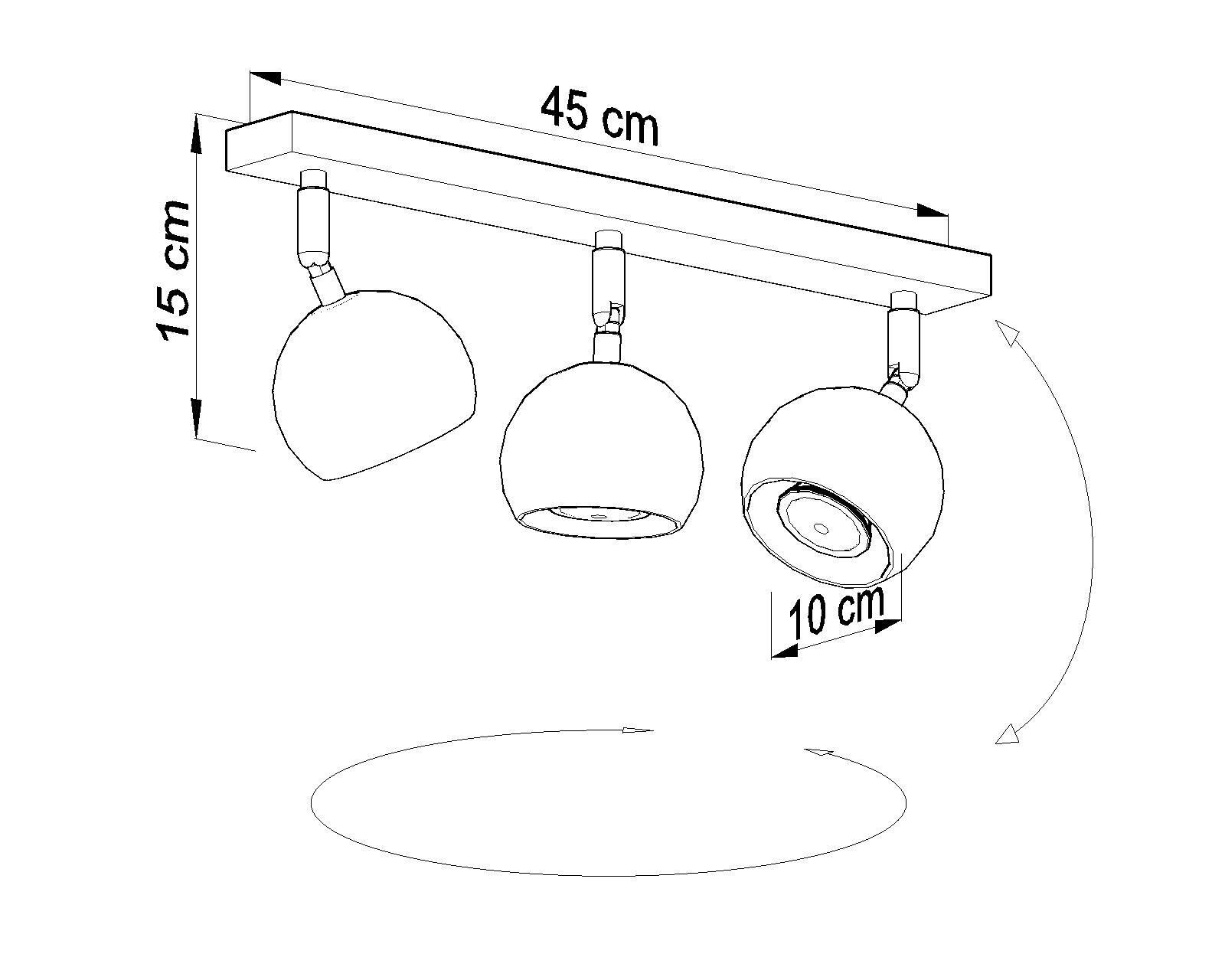 Spot de plafond rétro blanc 3x GU10 L:45cm Lampe de plafond