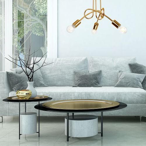 Plafonnier Or Moderne Salon Métal Lampe