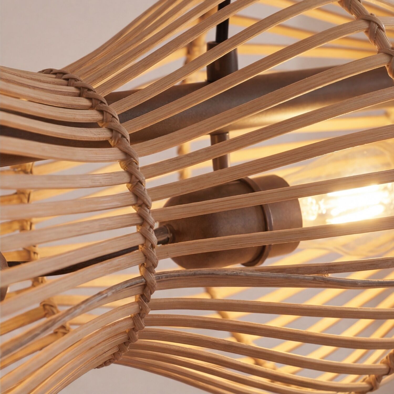 Rattan, Lampe, Kugel, Korblampe, Textur