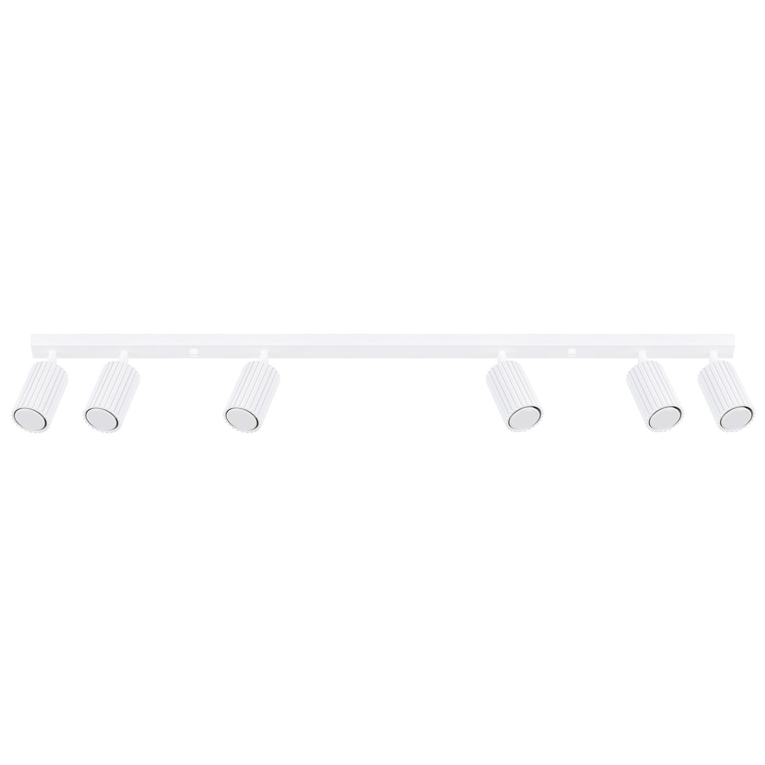 Lampe de plafonnier Moderne Blanc 117 cm orientable 6x GU10 Aluminium