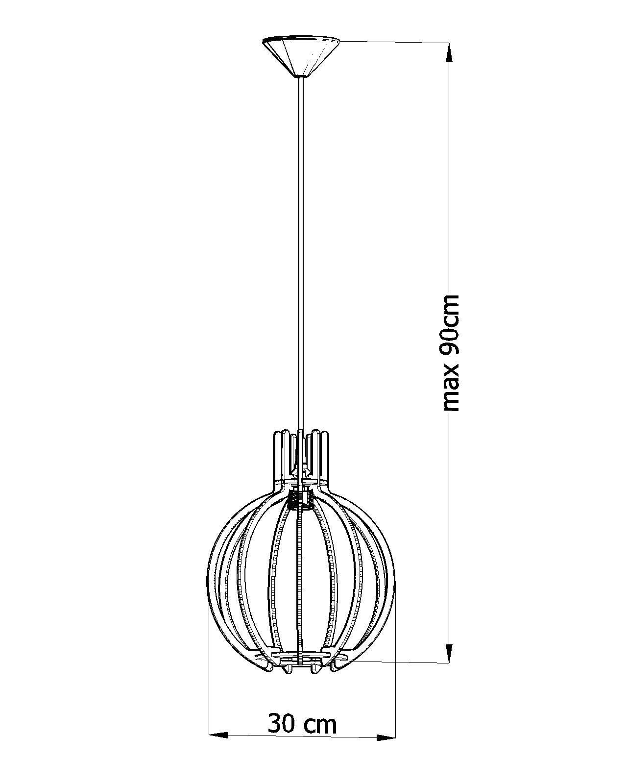 Lampe à suspendre en bois Ø30cm ronde table à manger