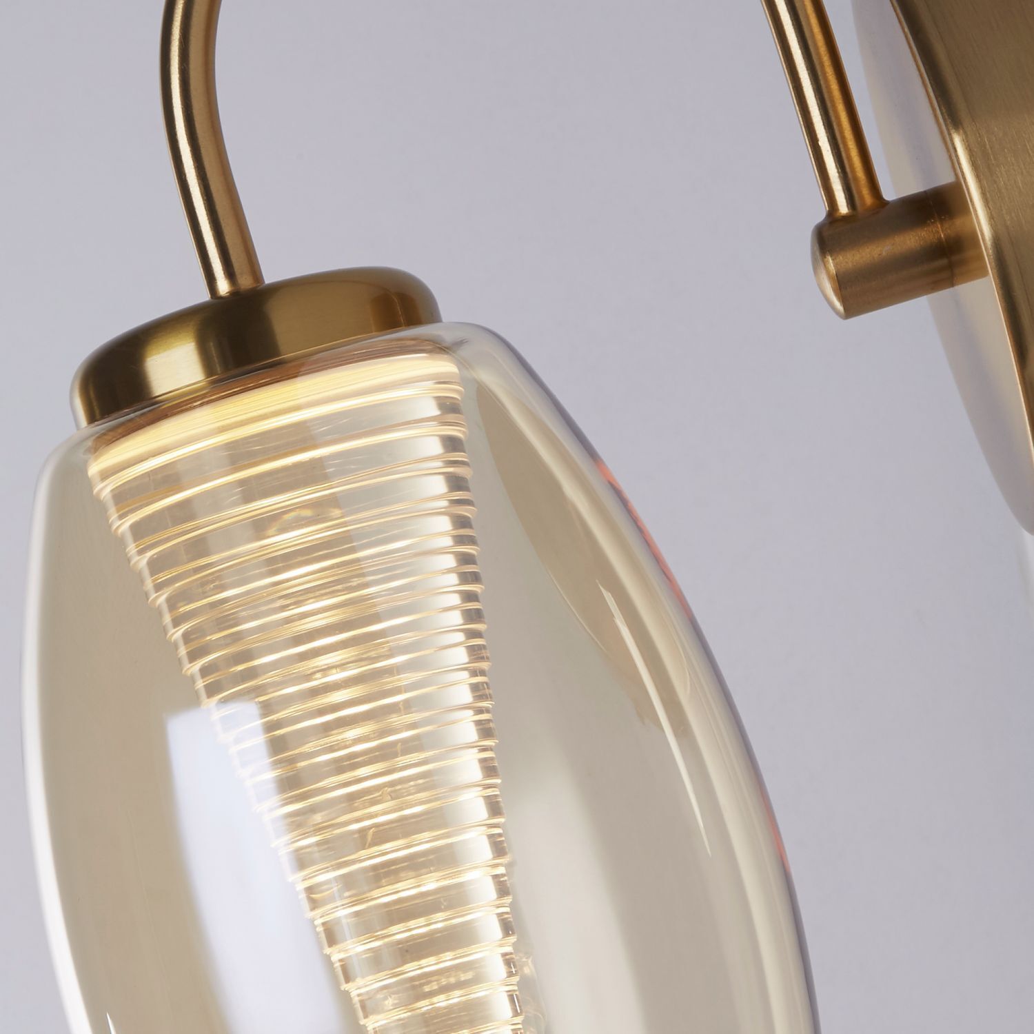 Applique murale LED en bronze champagne 3000 K avec interrupteur