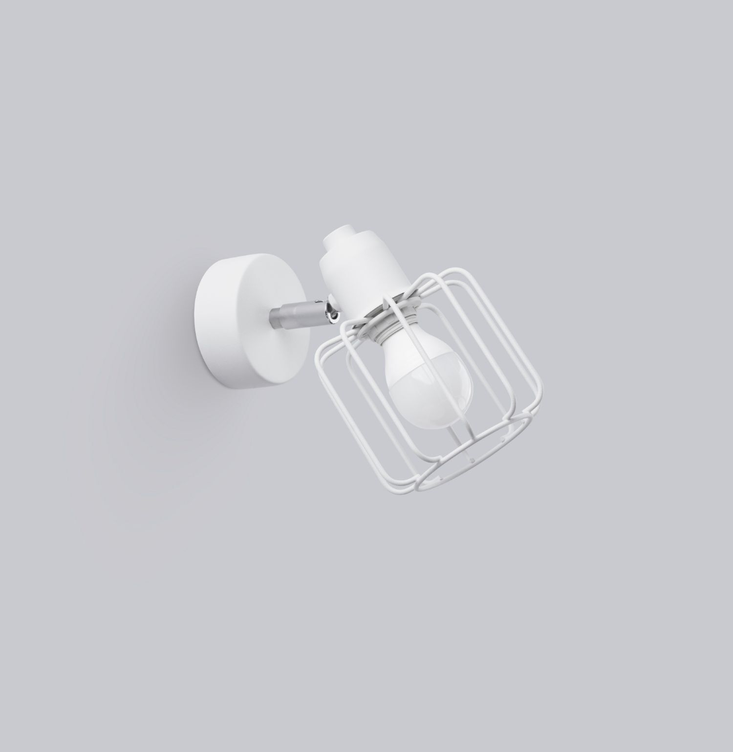 Applique murale Blanc Métal Fil de fer Cage Rétro orientable
