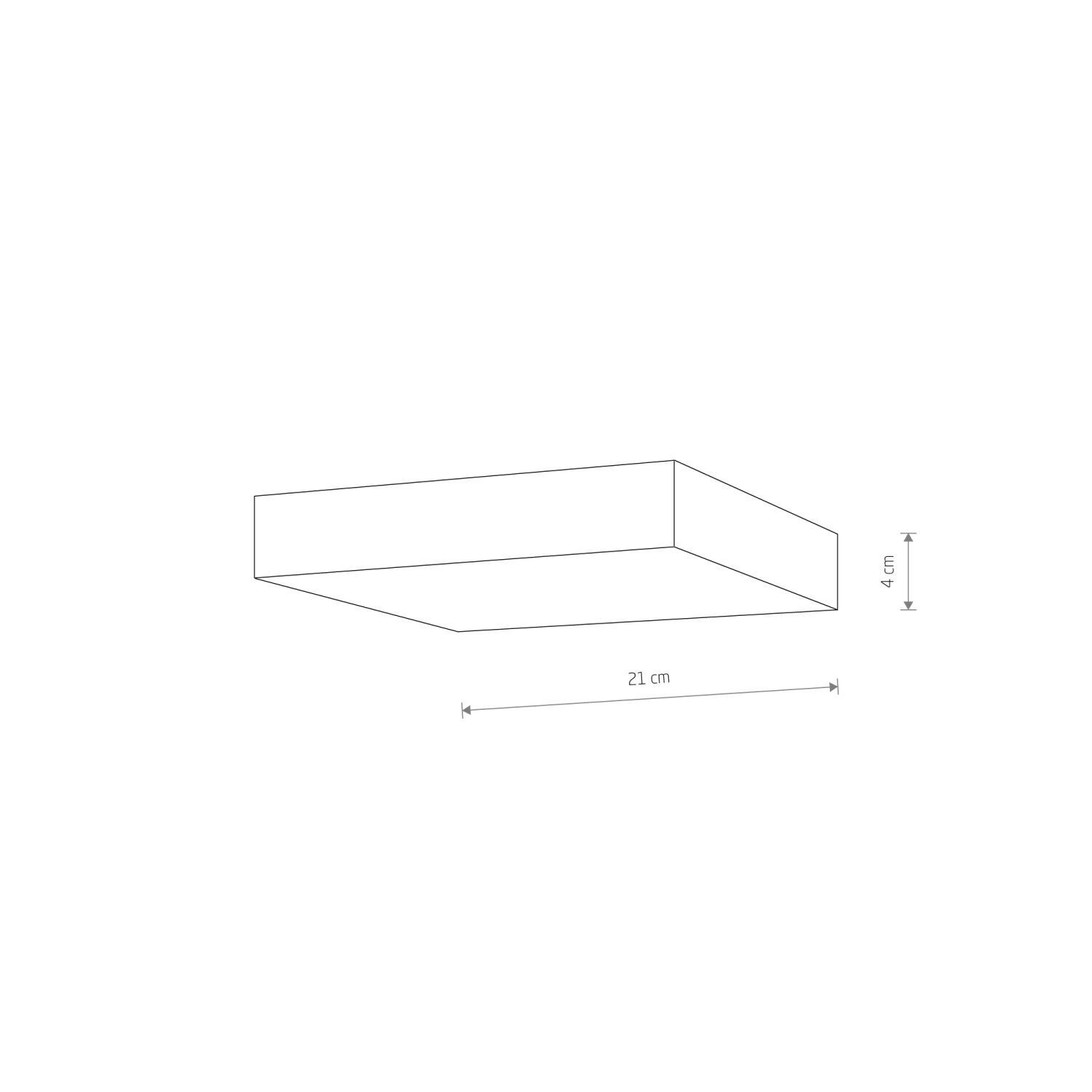 Plafonnier LED 4000 K 3400 lm blanc carré L : 21 cm
