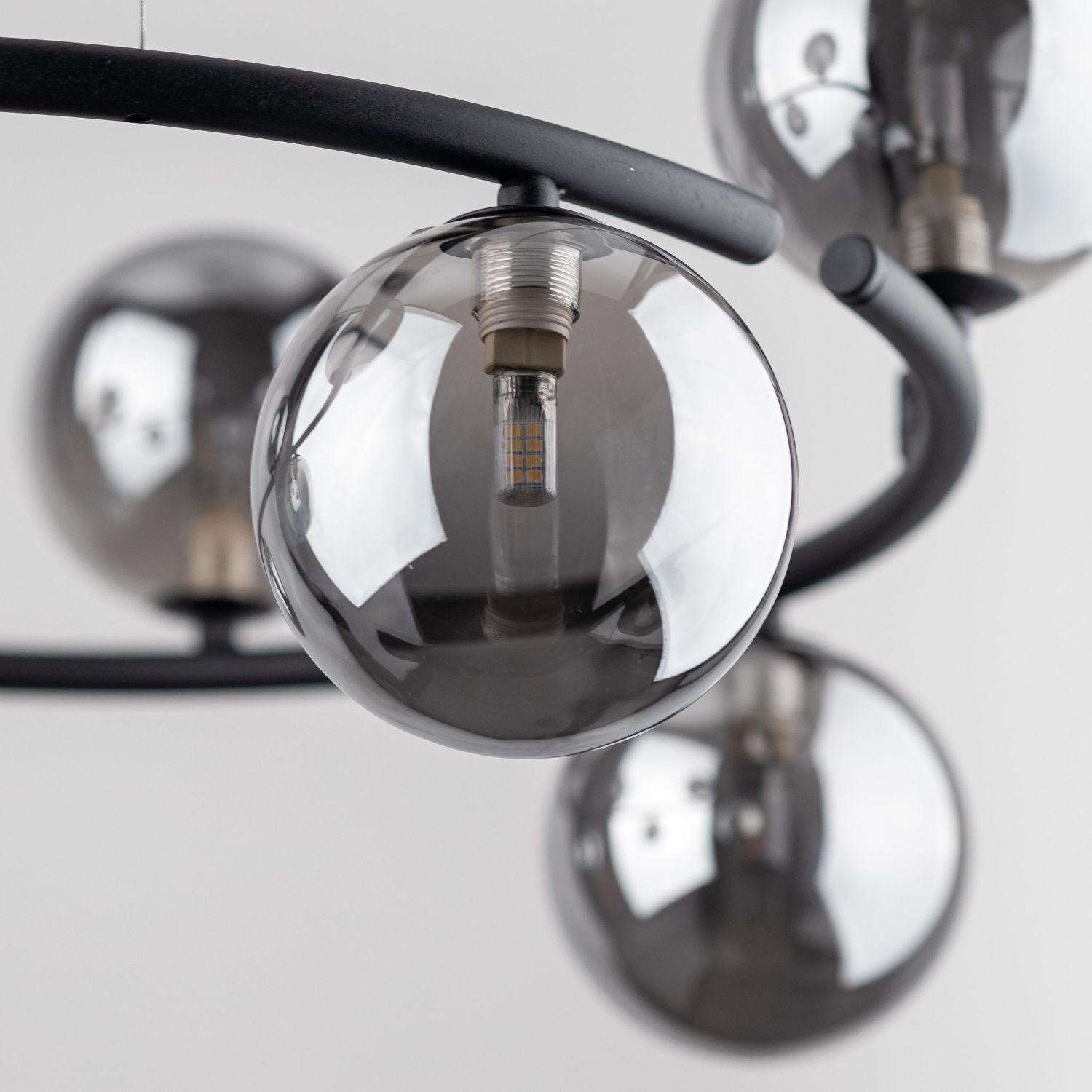 Lampe à suspendre métal verre fumé G9 Ø 62 cm H : max. 140 cm