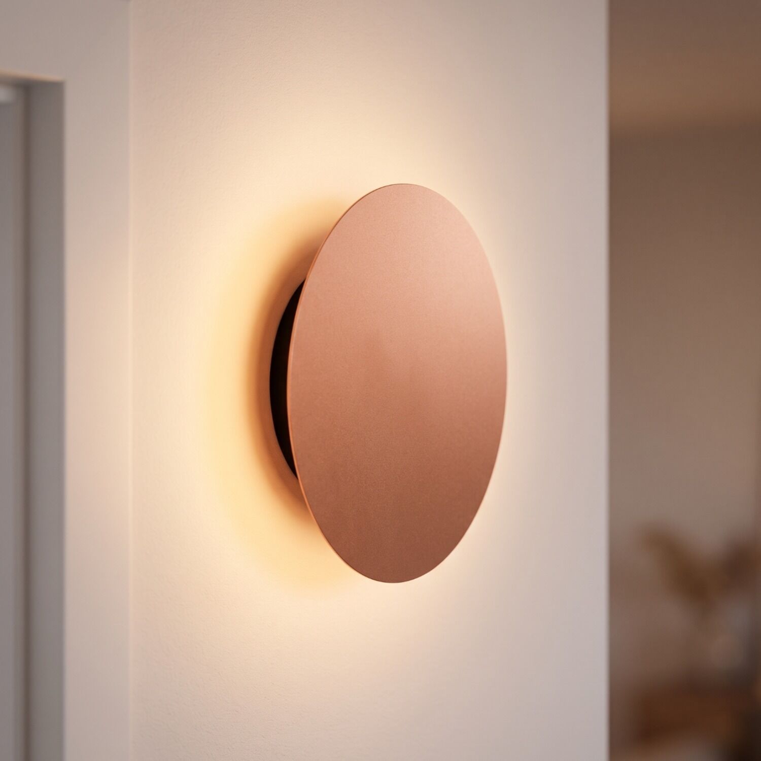 Wandlampe, Rundlampe, Wandbeleuchtung, Metall, Roségold