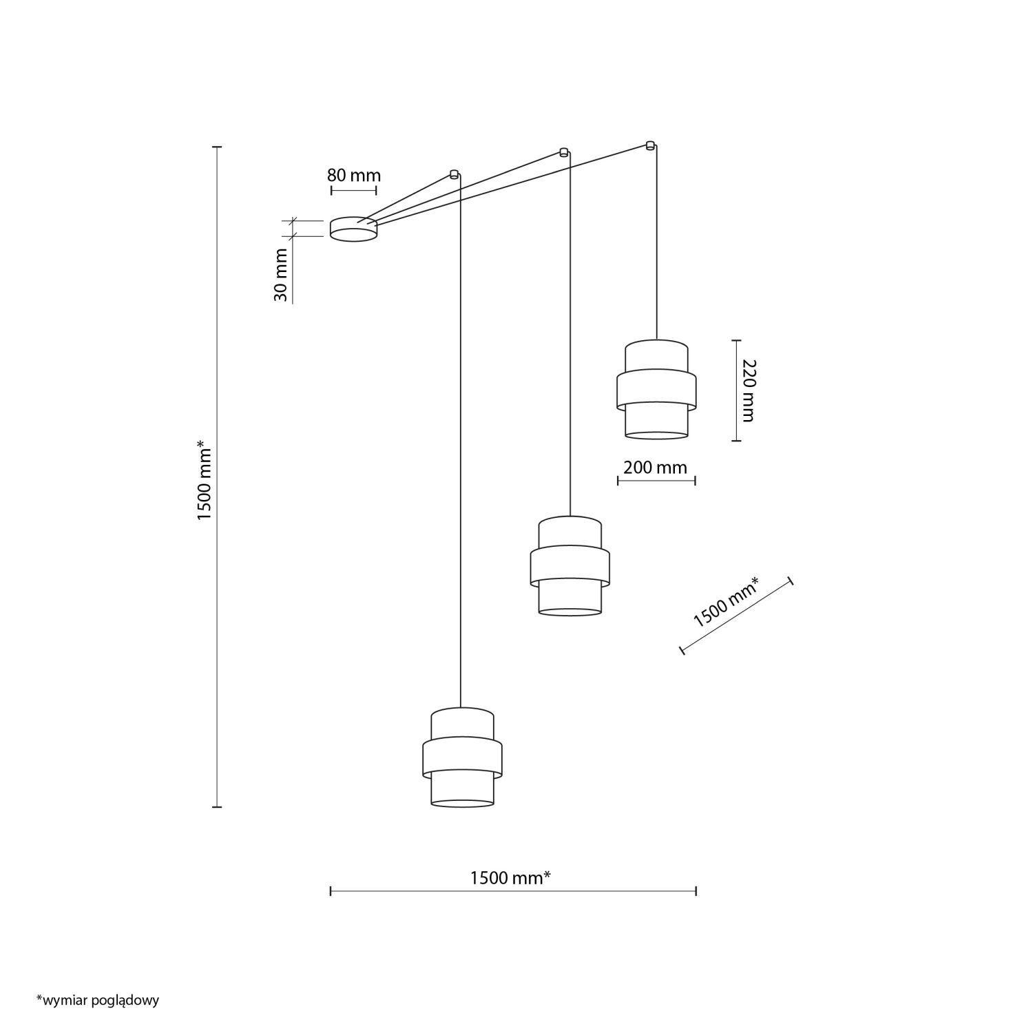 Hängelampe Stoff E27 B: max. 4 m verstellbar 3-flammig Hängelampe Stoff E27 B: max. 4 m verstellbar 3-flammig