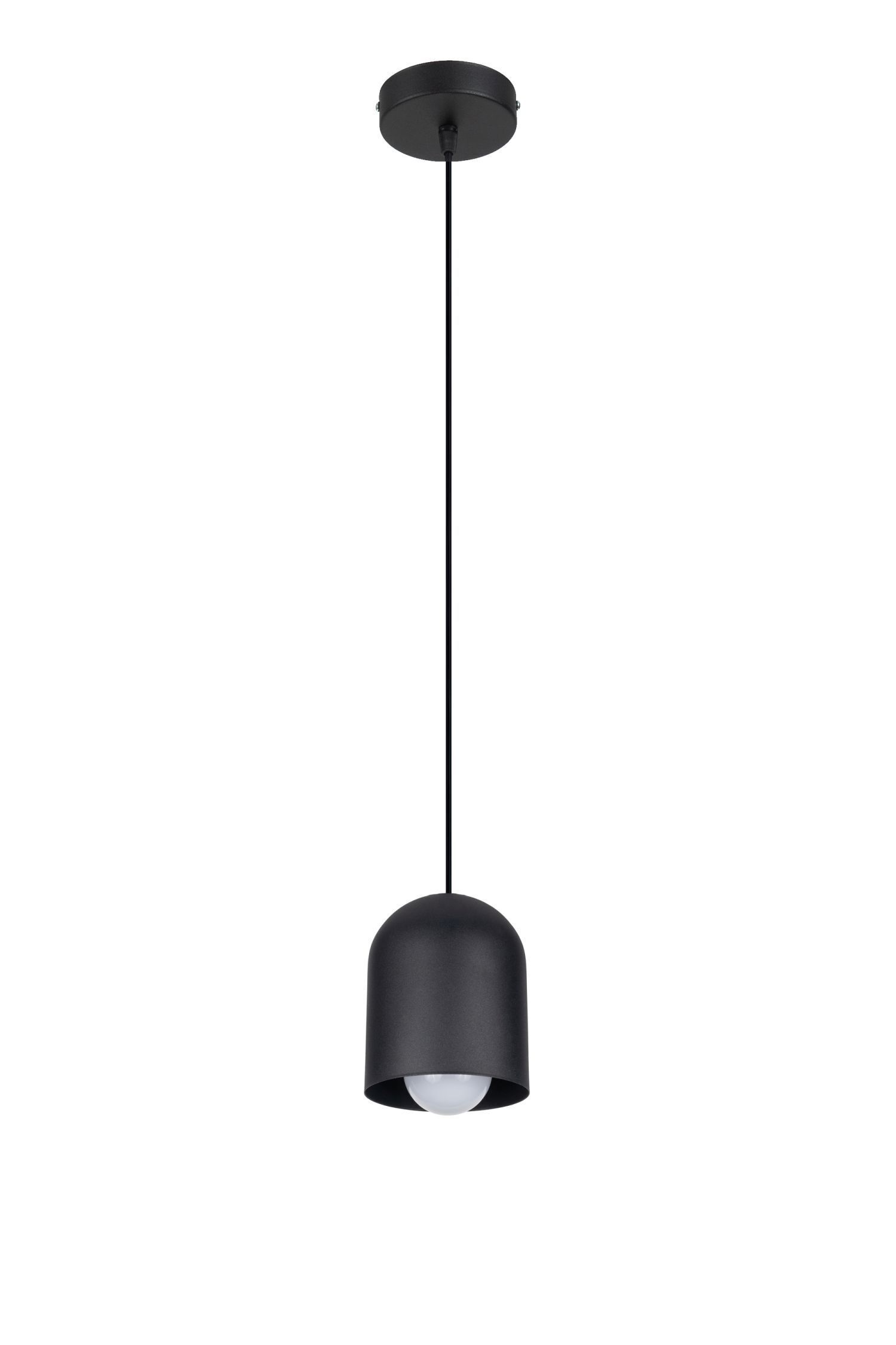 Suspension ronde métal noir E27 Ø11 cm Loft