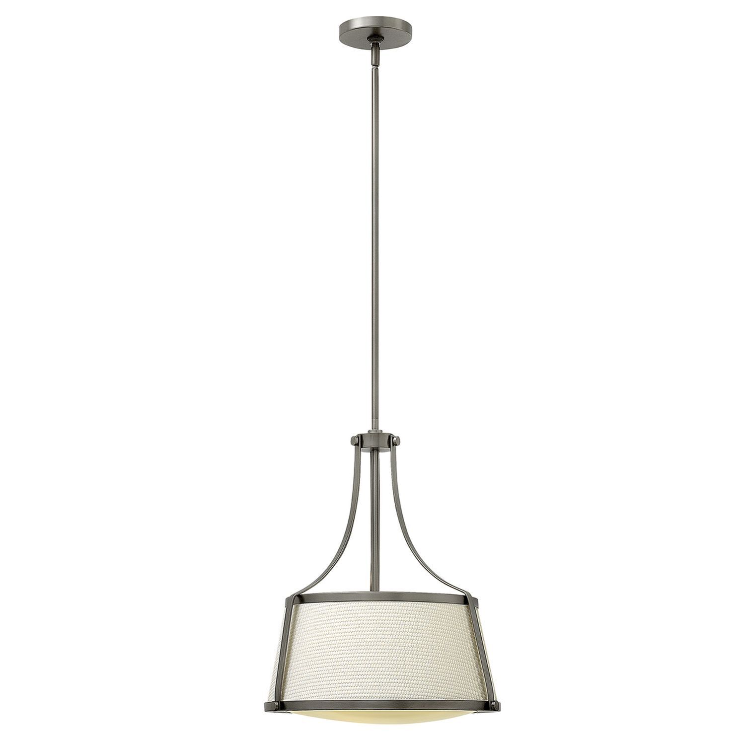 Plafonnier Tissu Vintage en nickel antique blanc E27