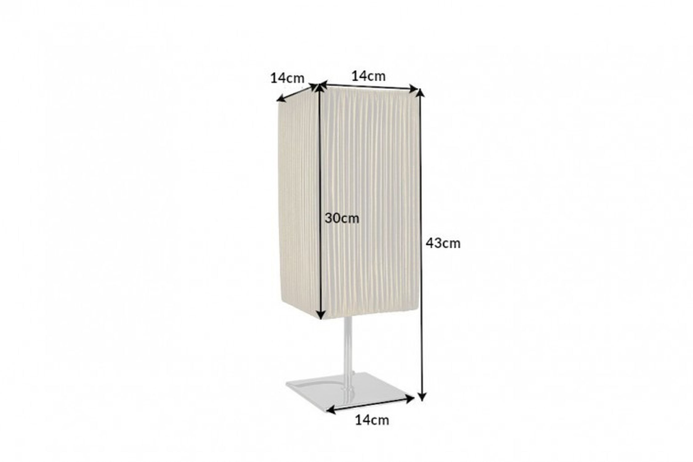 Lampe de table tissu métal H:44 cm E27 en noir or