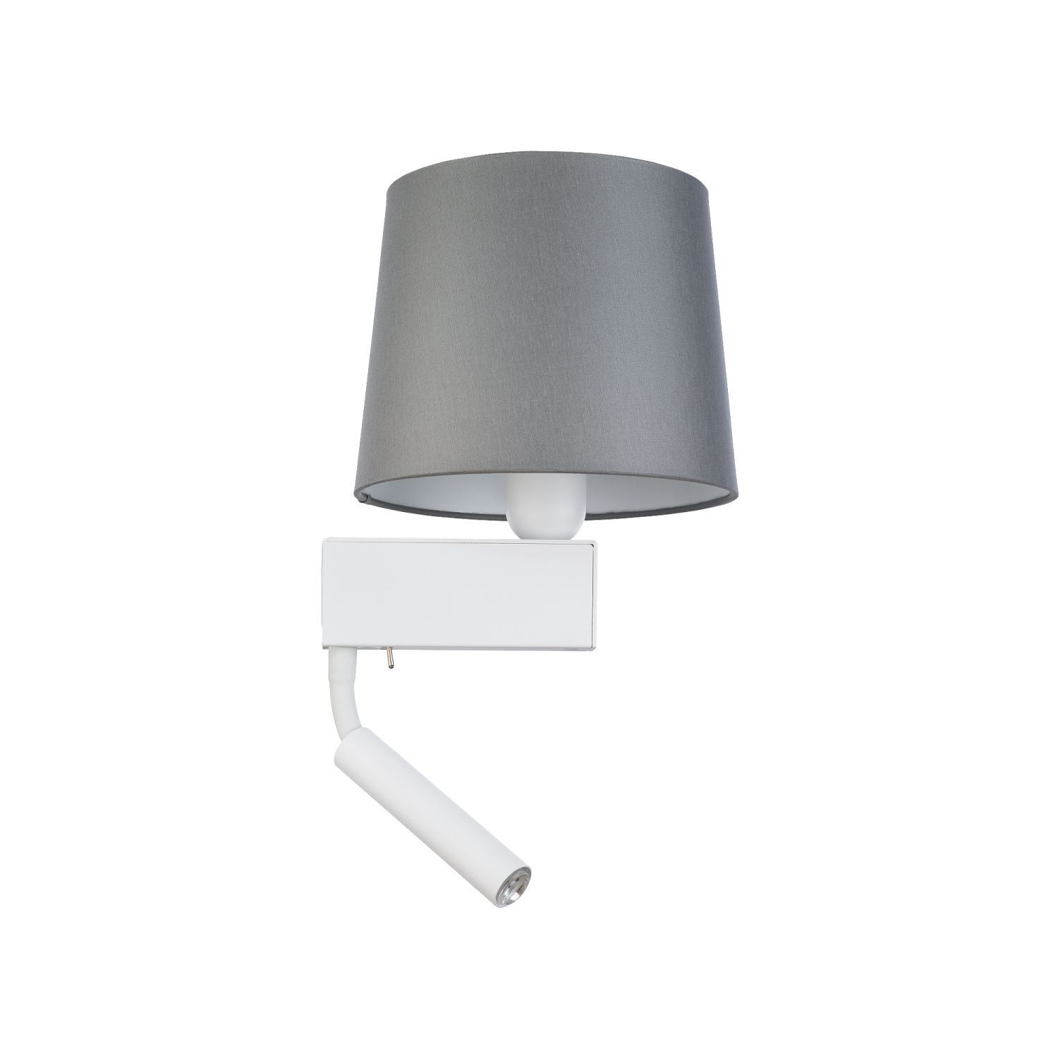 Applique murale confortable Gris Blanc avec lampe de lecture E27 + G9