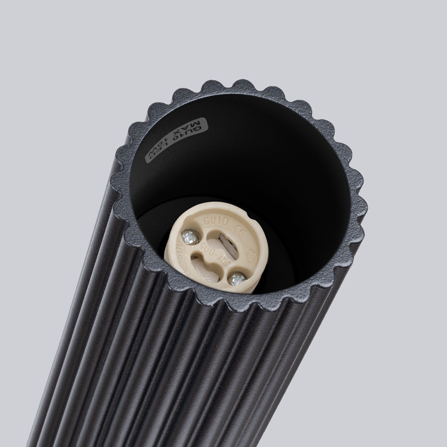 Lampe de plafonnier noir GU10 H : 60 cm Ø 6,5 cm étroit apparent