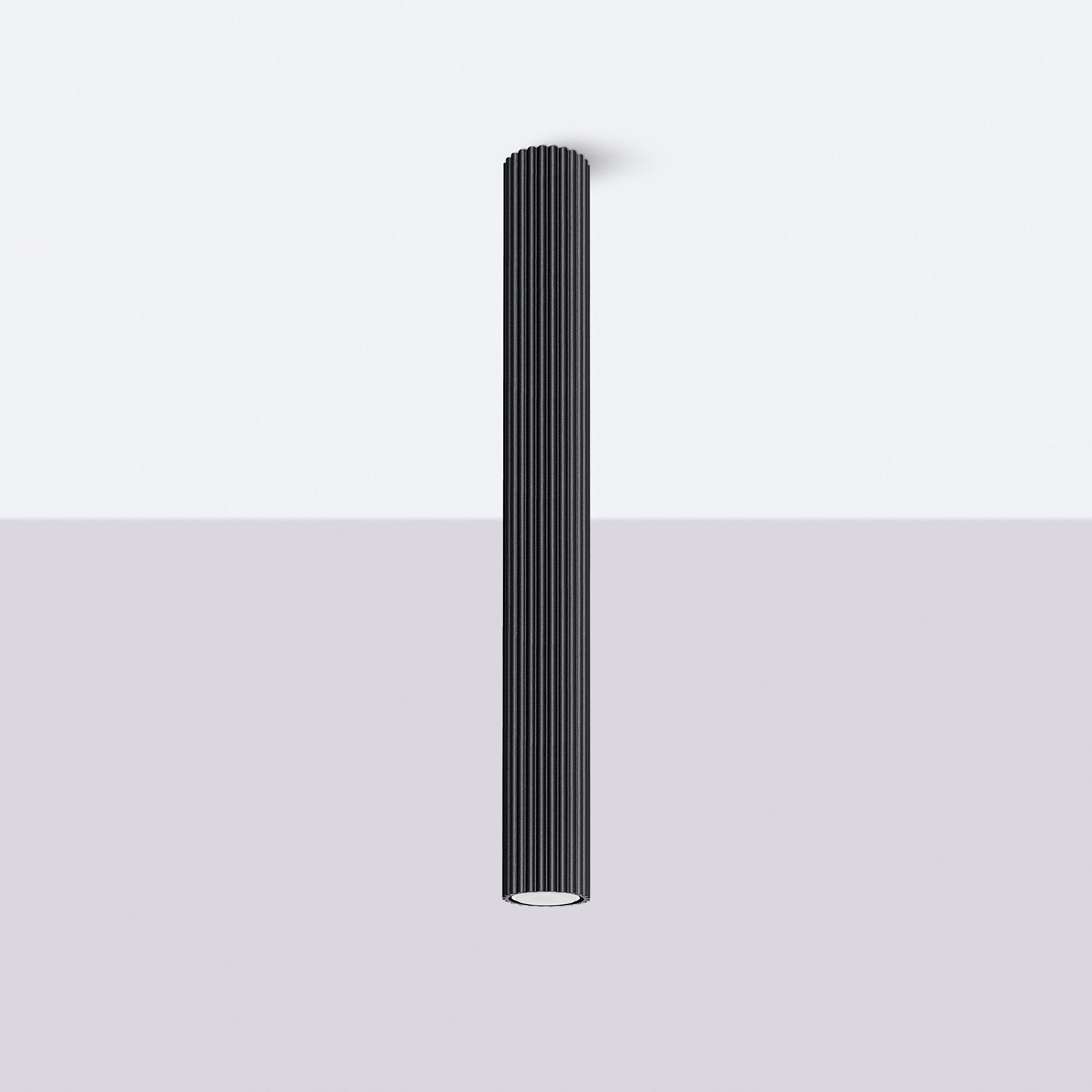 Deckenlampe Schwarz GU10 H: 60 cm Ø 6,5 cm schmal Aufputz