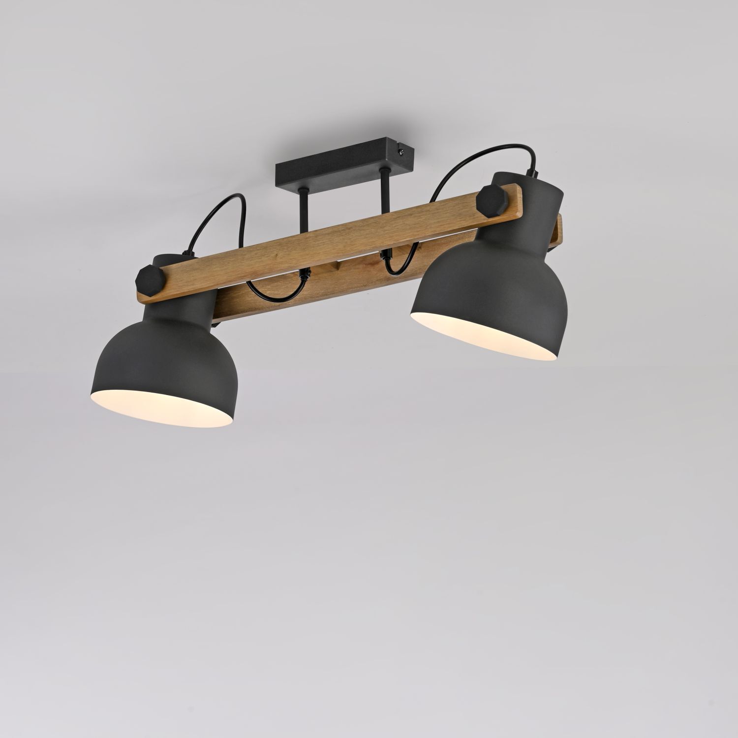 Plafonnier réglable bois métal E27 L:72 cm Leuchte, Lampe