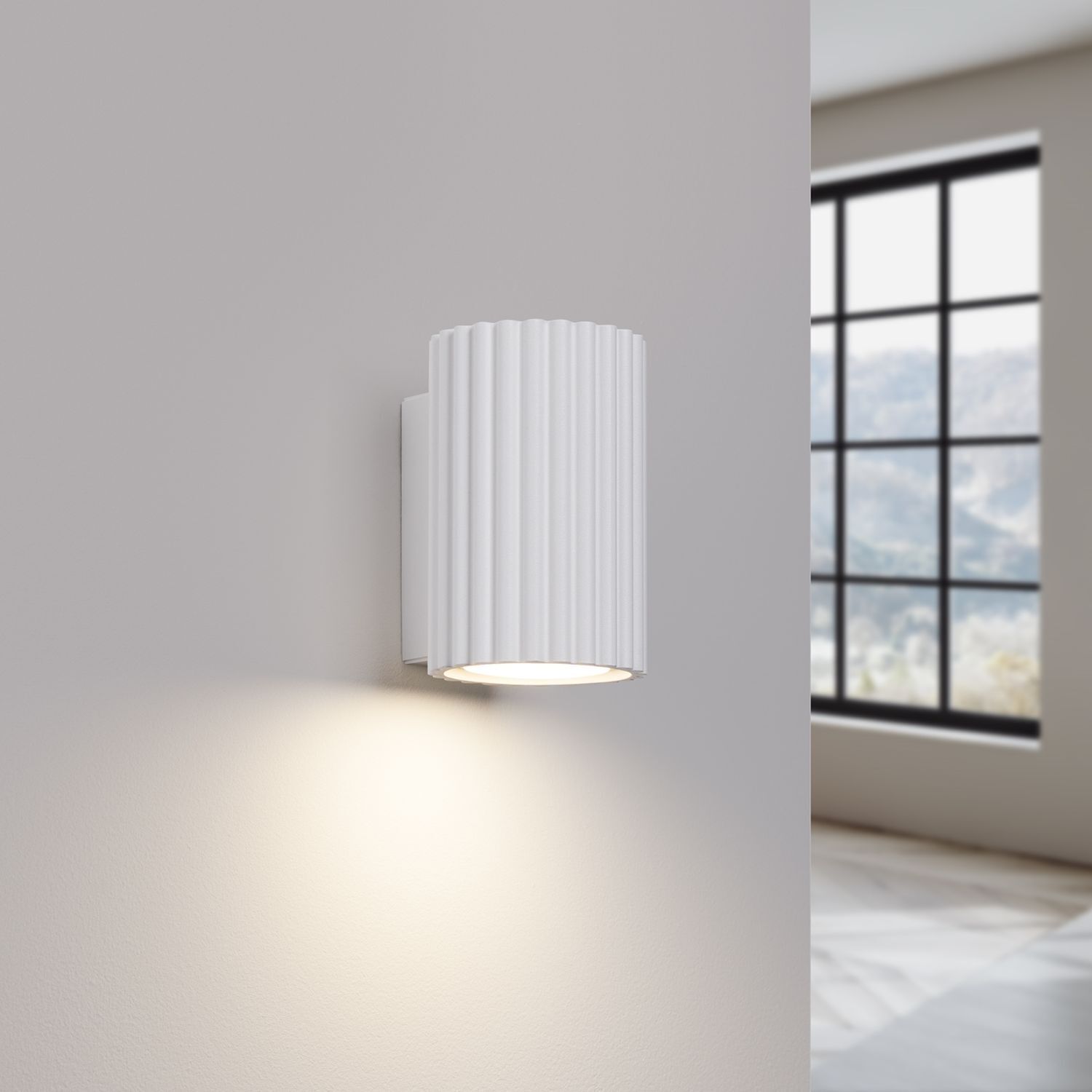 Applique blanche petite H : 10 cm GU10 en aluminium