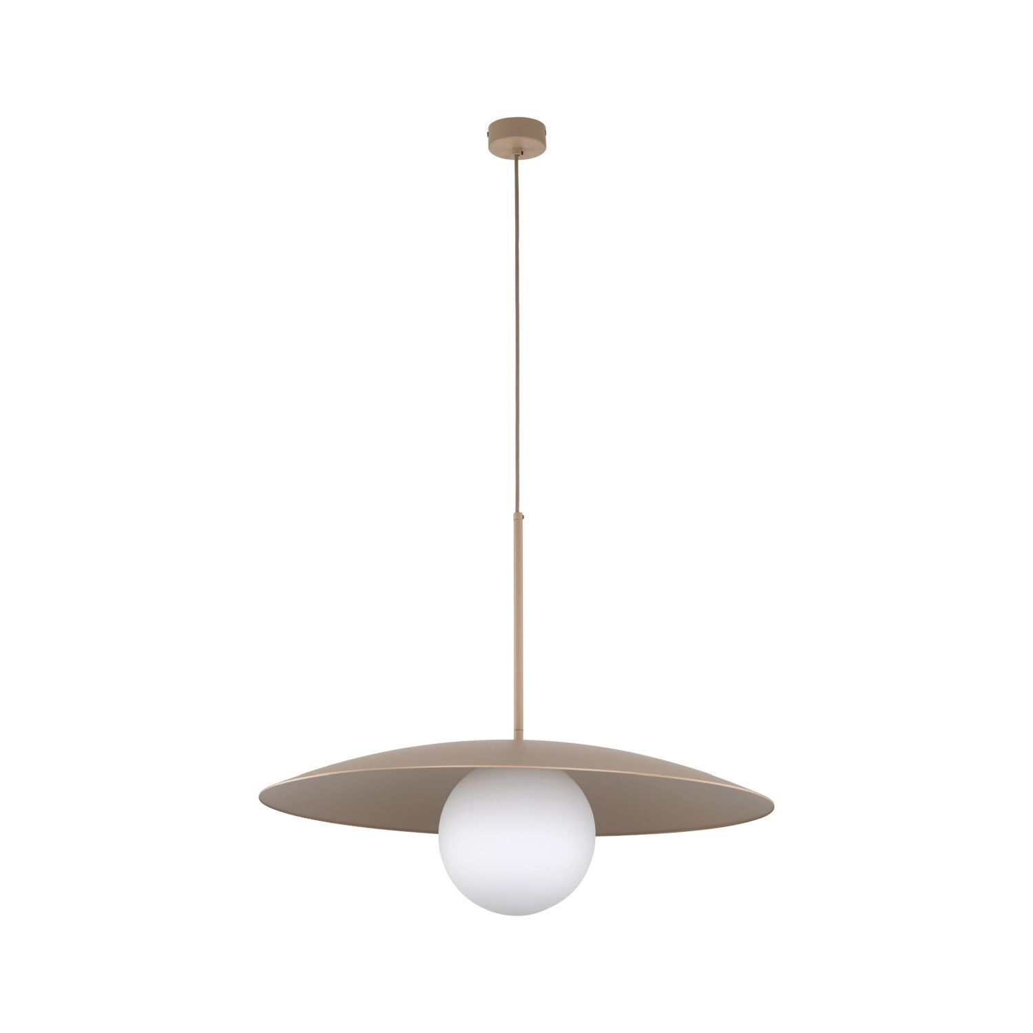 Lampe à suspendre Abat-jour en verre Métal rond Ø65 cm E27 Gris sable