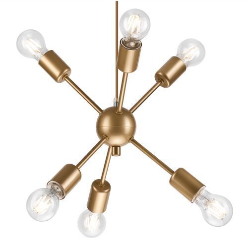Lampe à suspendre métal or 6-flmg table à manger stylée
