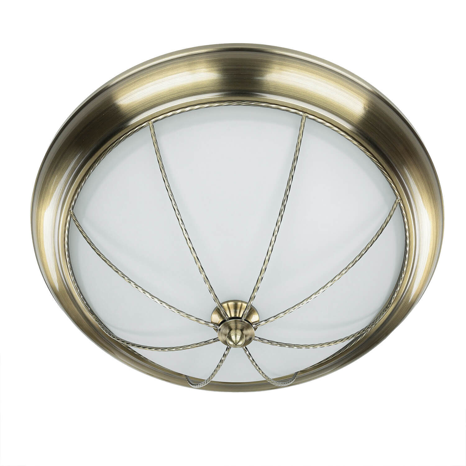 Plafonnier rond E27 SUDAN avec abat-jour en verre aspect laiton Deckenleuchte, Leuchte