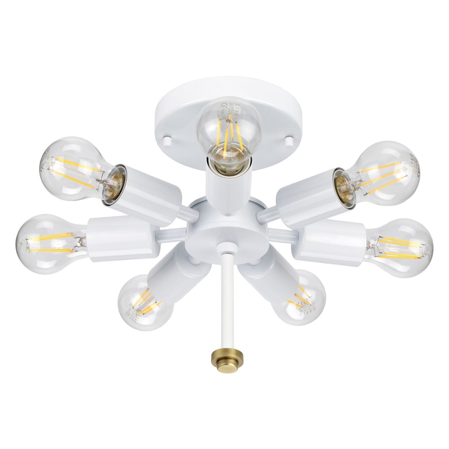 Lampe de plafond tissu grand rond Ø76cm en laiton crème Licht, Gerät, Deckenventilator, Elektrisches Gerät