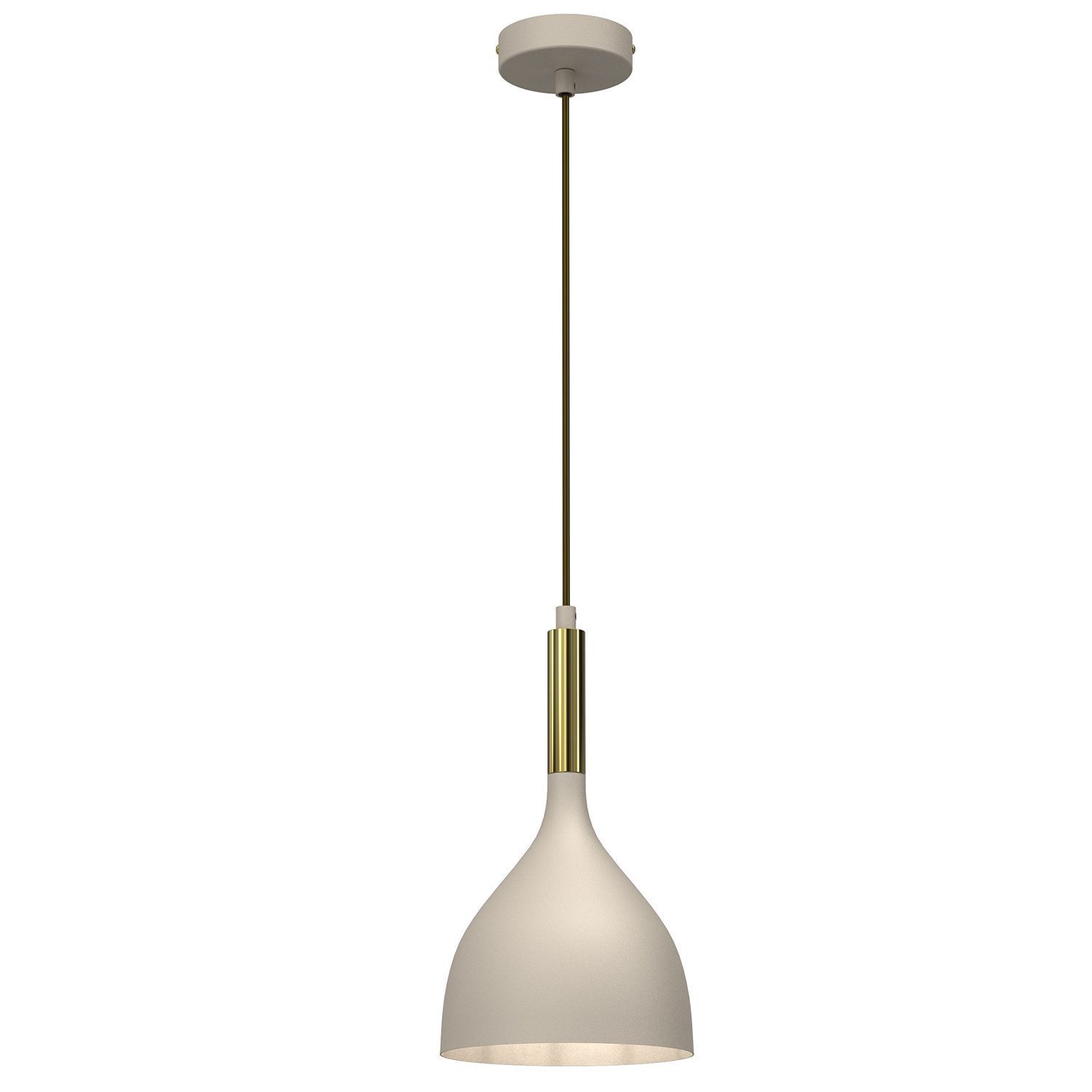 Suspension Métal Beige Or Ø17 cm E27 Loft élégant