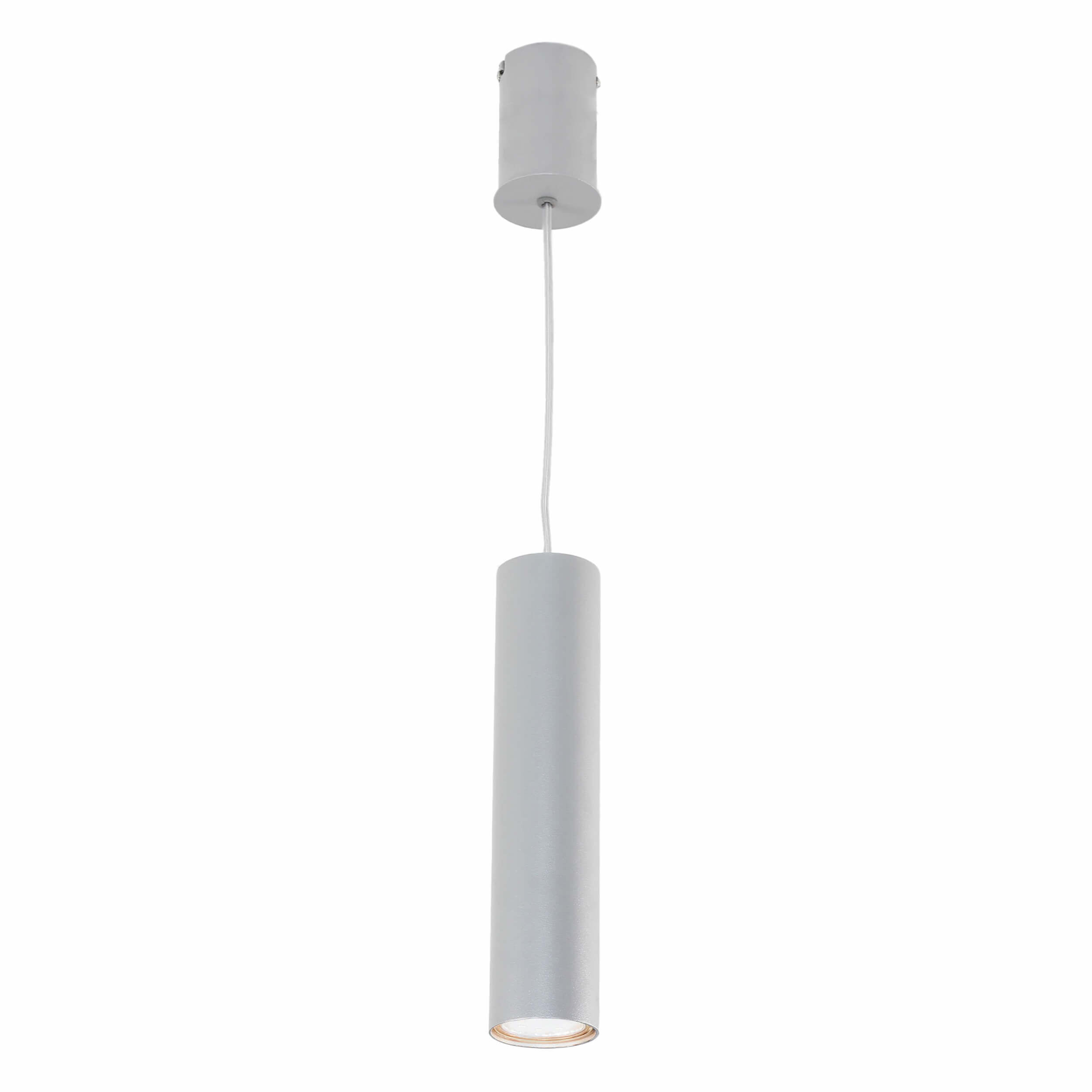 Suspension Métal Cylindre étroit Ø 5,5 cm Gris GU10