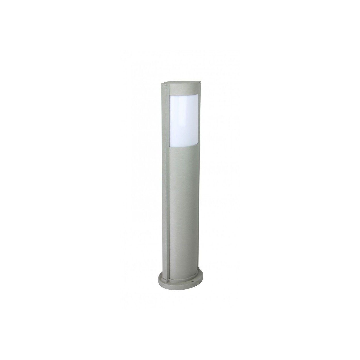Borne d'éclairage ovale CANDO 65 cm IP54 en argent E27 Zylinder, Lampe