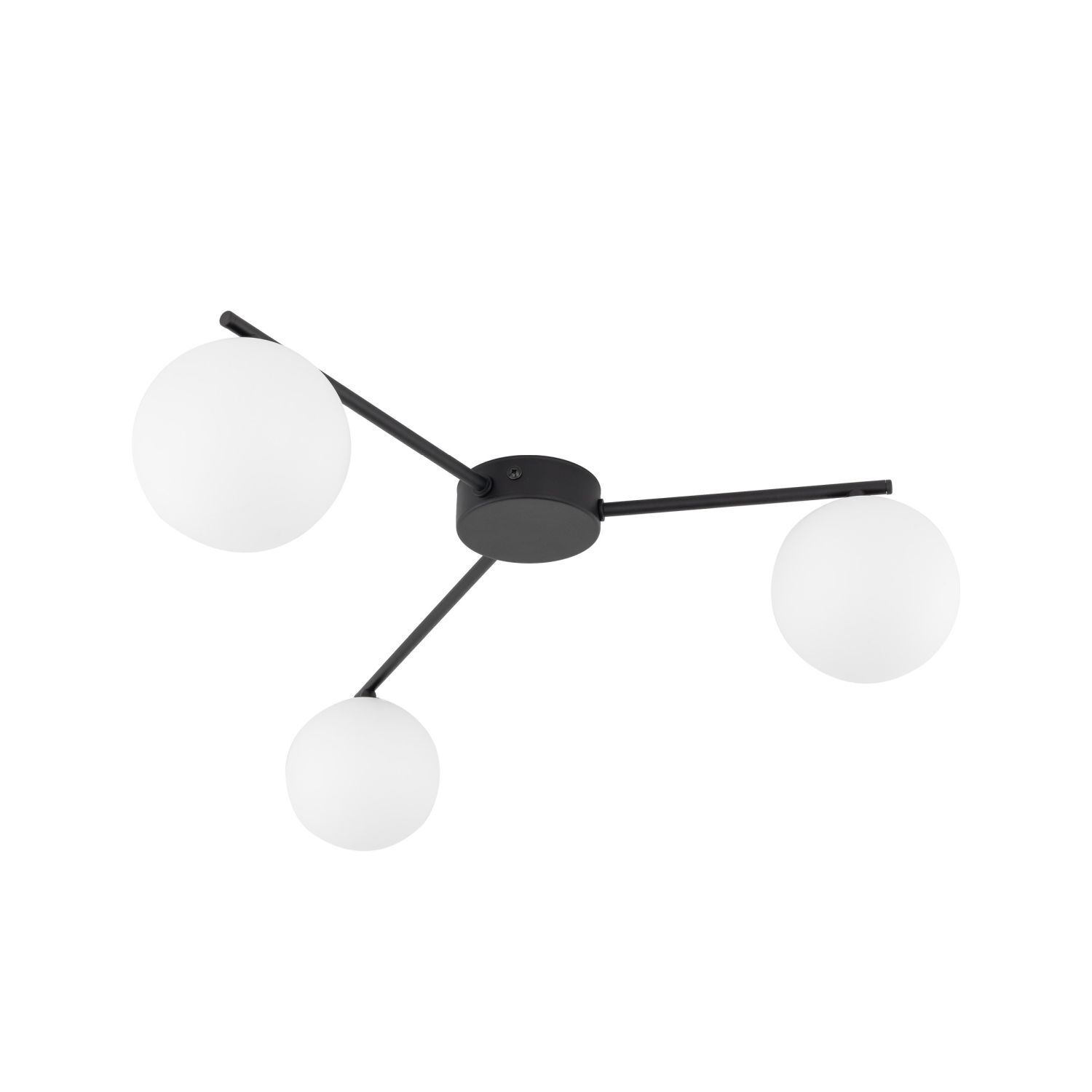 Deckenlampe Glas Metall L: 56,5 cm G9 Schwarz Weiß 3-flammig Leuchte, Gerät, Deckenventilator, Elektrisches Gerät