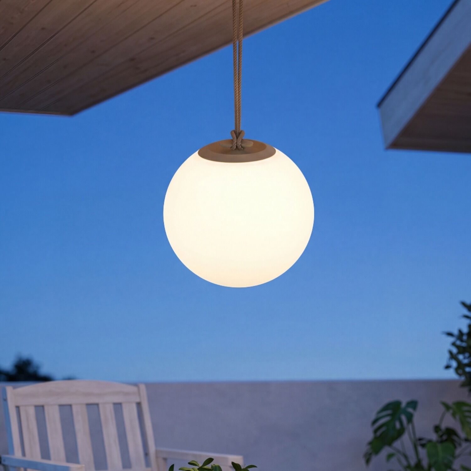 Suspension LED extérieure Batterie Variateur de couleur Changement de couleur IP65 Ø 24 cm