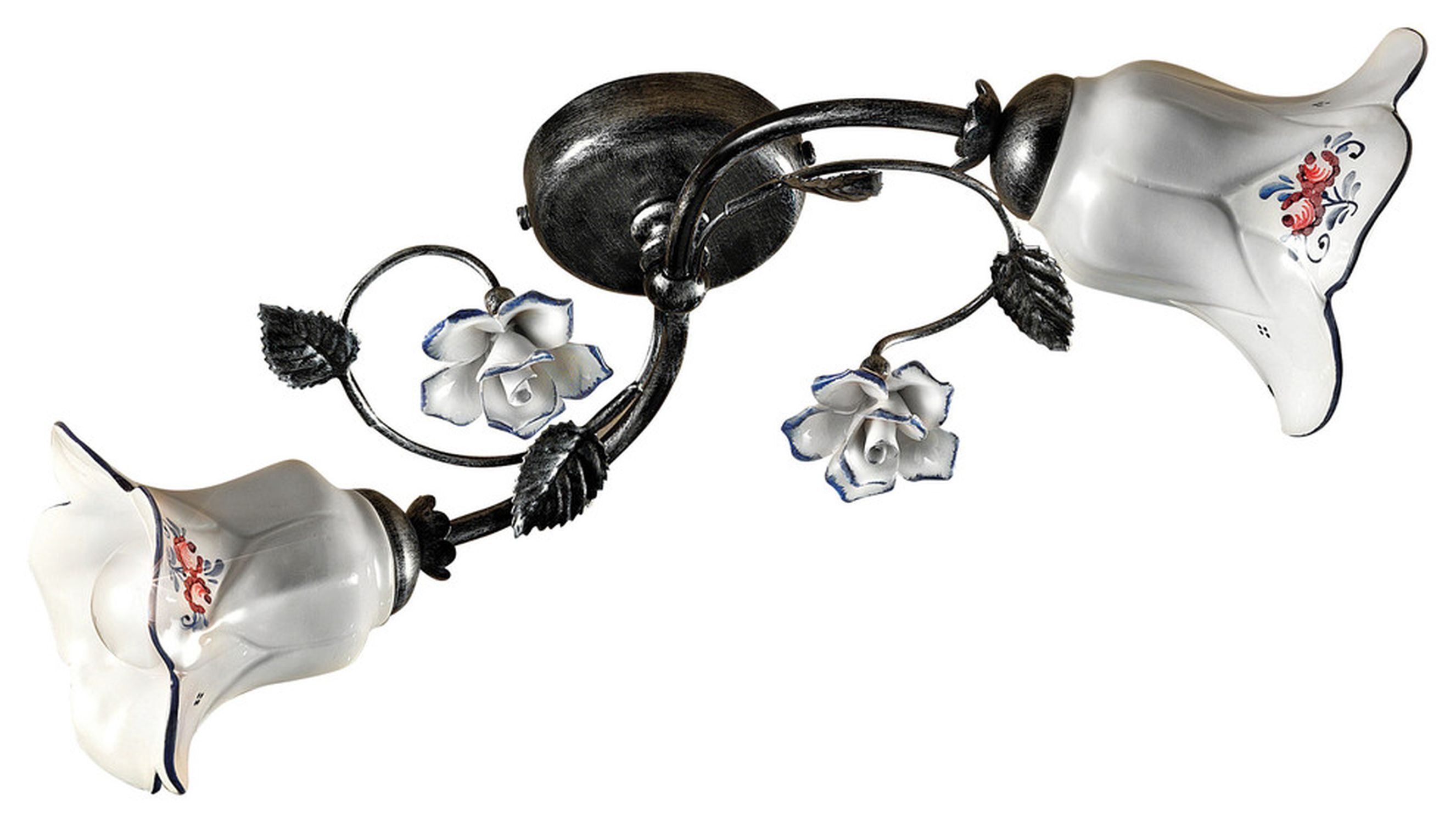 Deckenlampe Metall Keramik E14 2-flammig Landhaus Deckenlampe Metall Keramik E14 2-flammig Landhaus