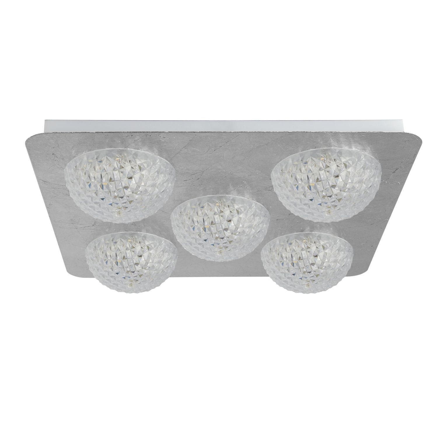 Spot LED encastré argenté métal L:43 cm 6 W 5 flammes