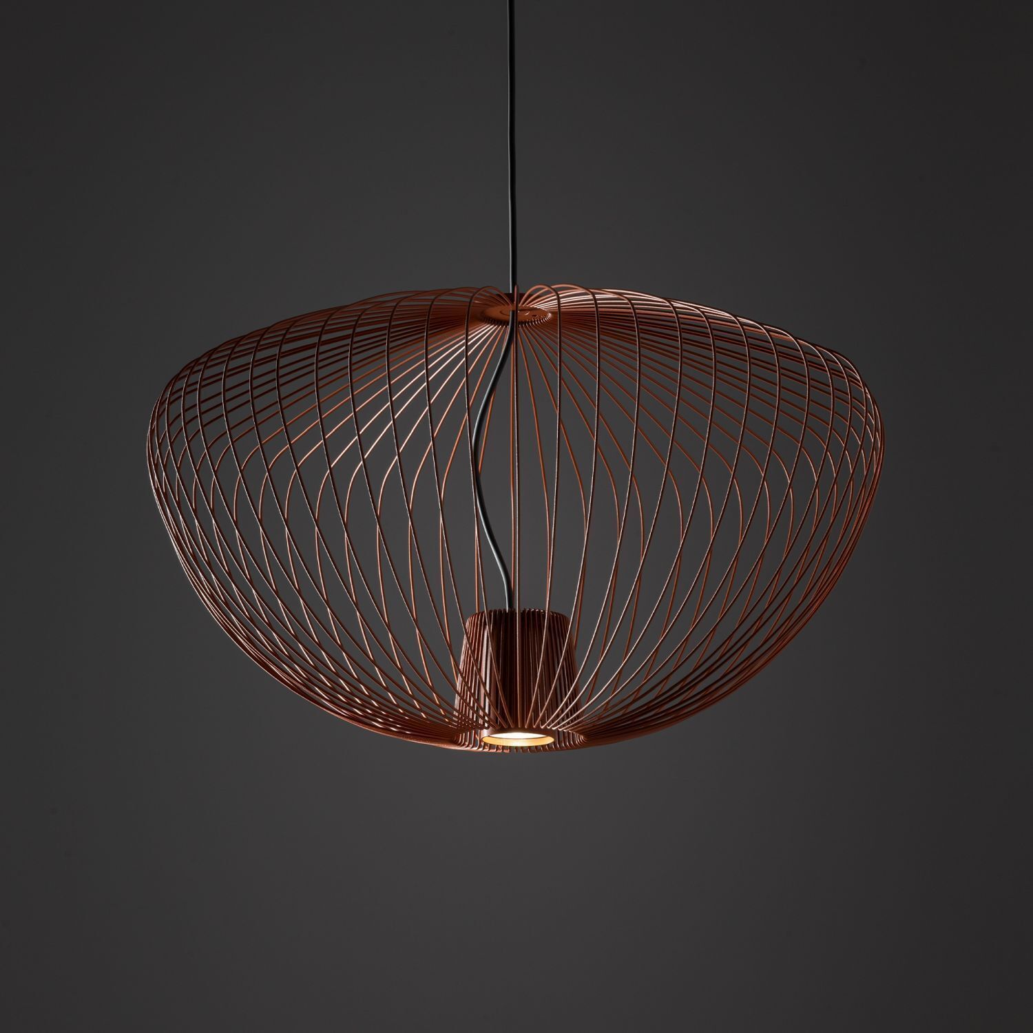 Fil de fer Lampe à suspendre Métal Terracotta L:54,5 cm GU10